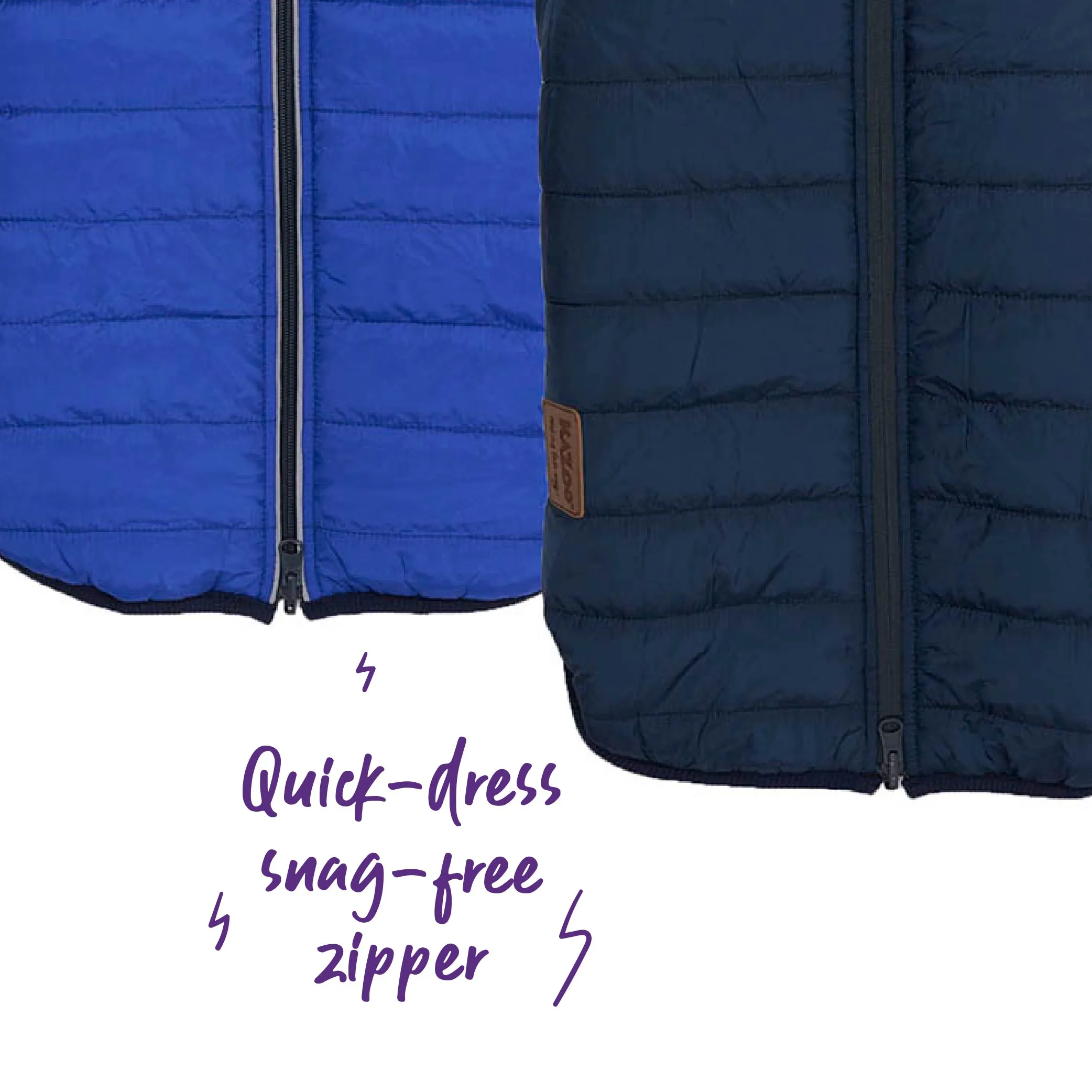 Reversible Puffer Dog Jacket - Blue & Navy