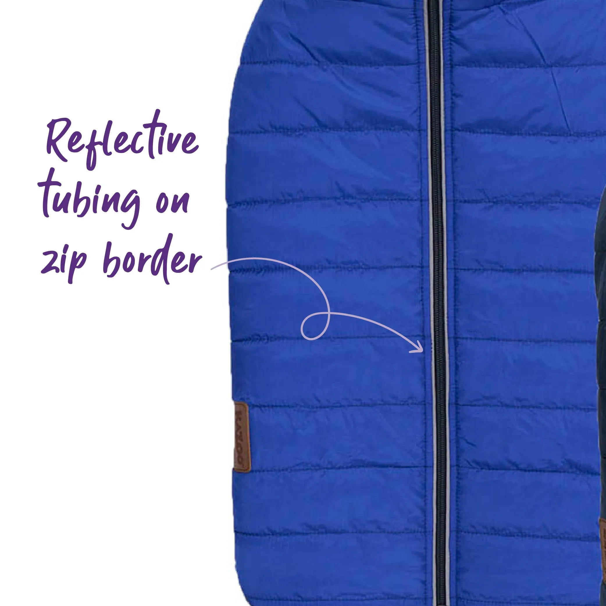 Reversible Puffer Dog Jacket - Blue & Navy