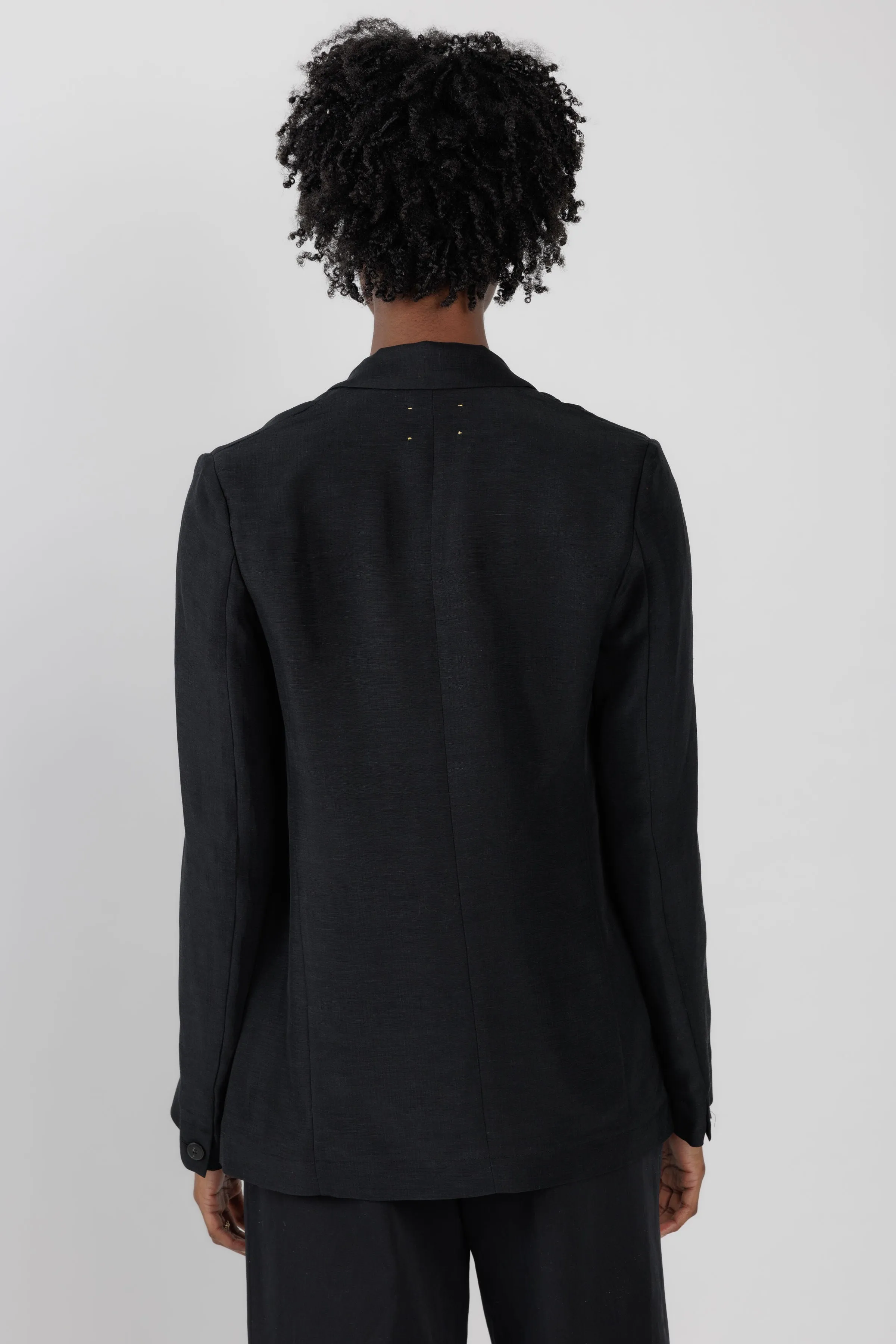 Ripstop Viscose Blazer Jacket in Black