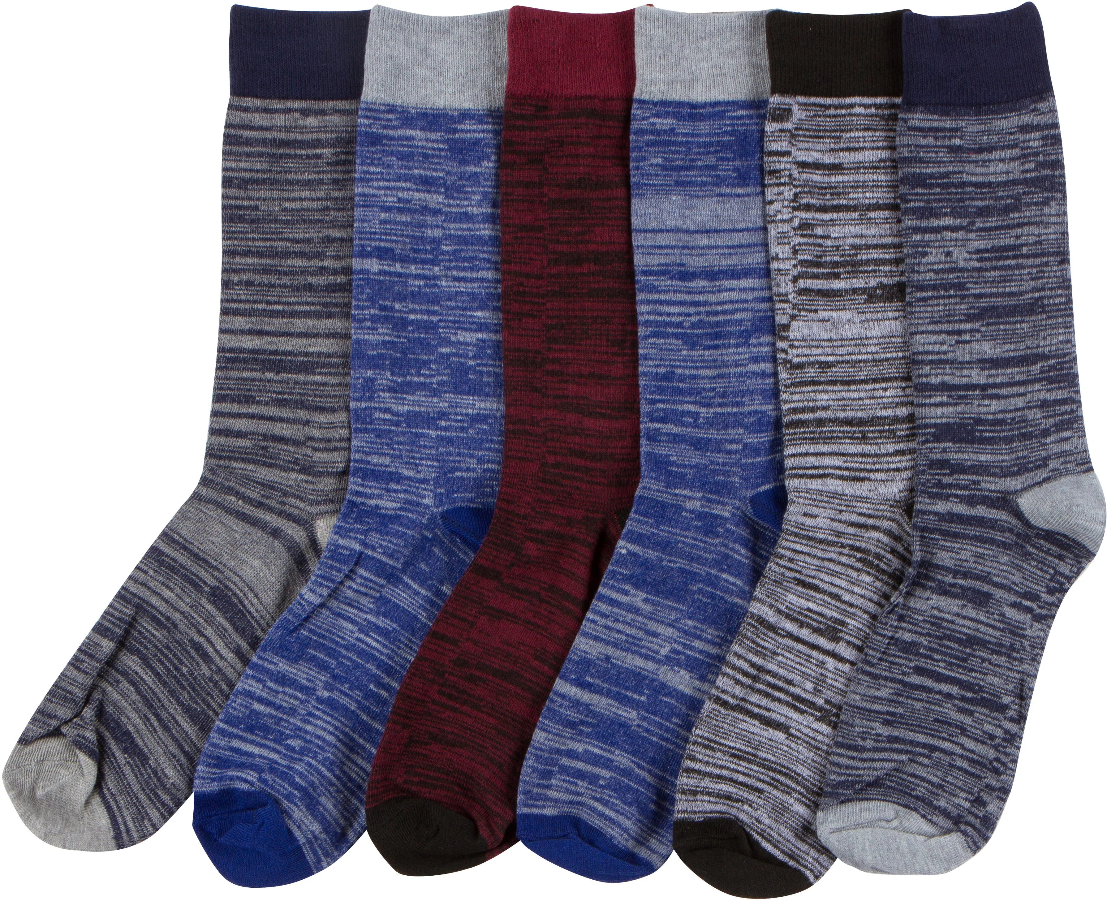 Sakkas Men's Crew High Patterned Colorful Design Dress Socks Asst Value 6-Pack