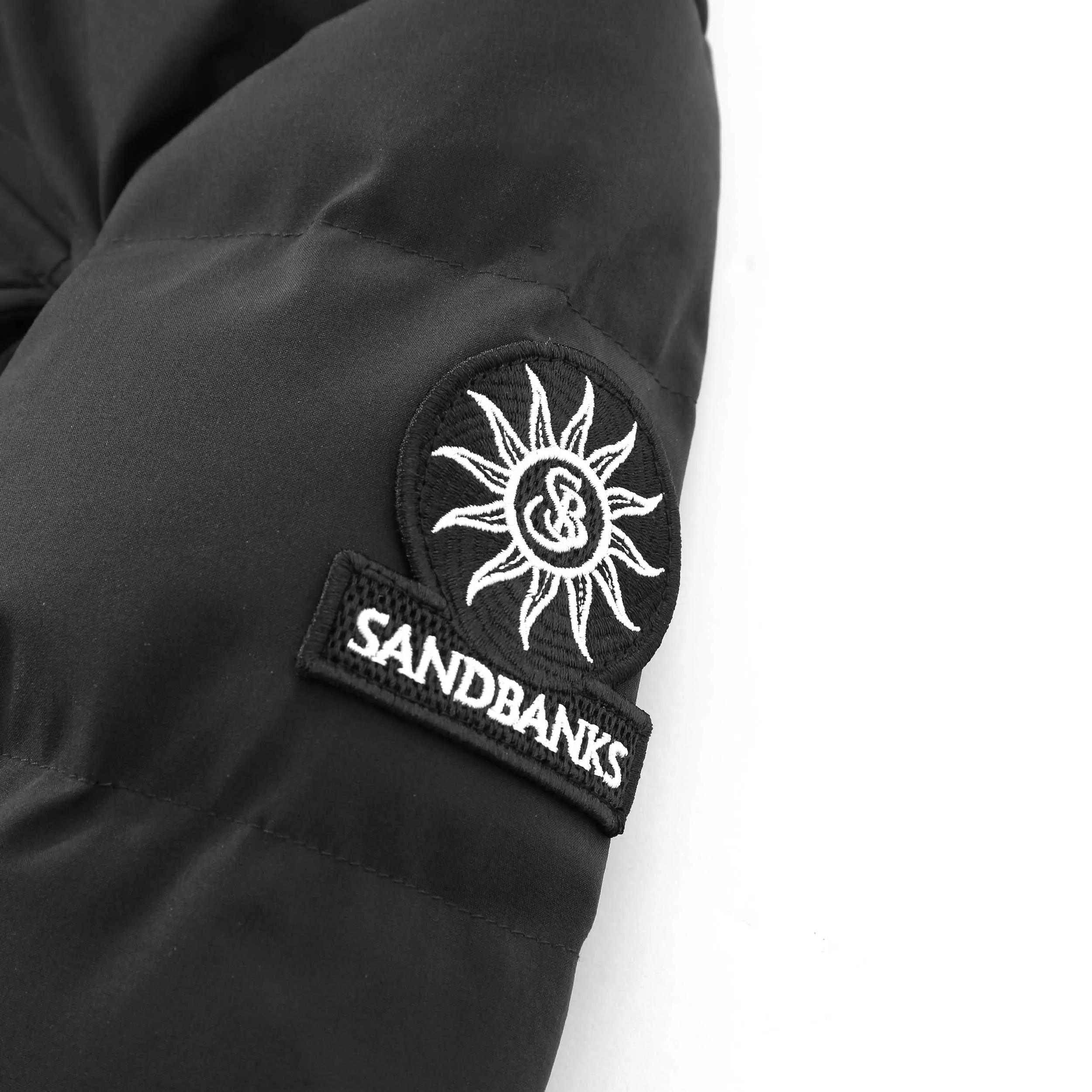 Sandbanks Branksome Long Puffer Jacket in Charcoal