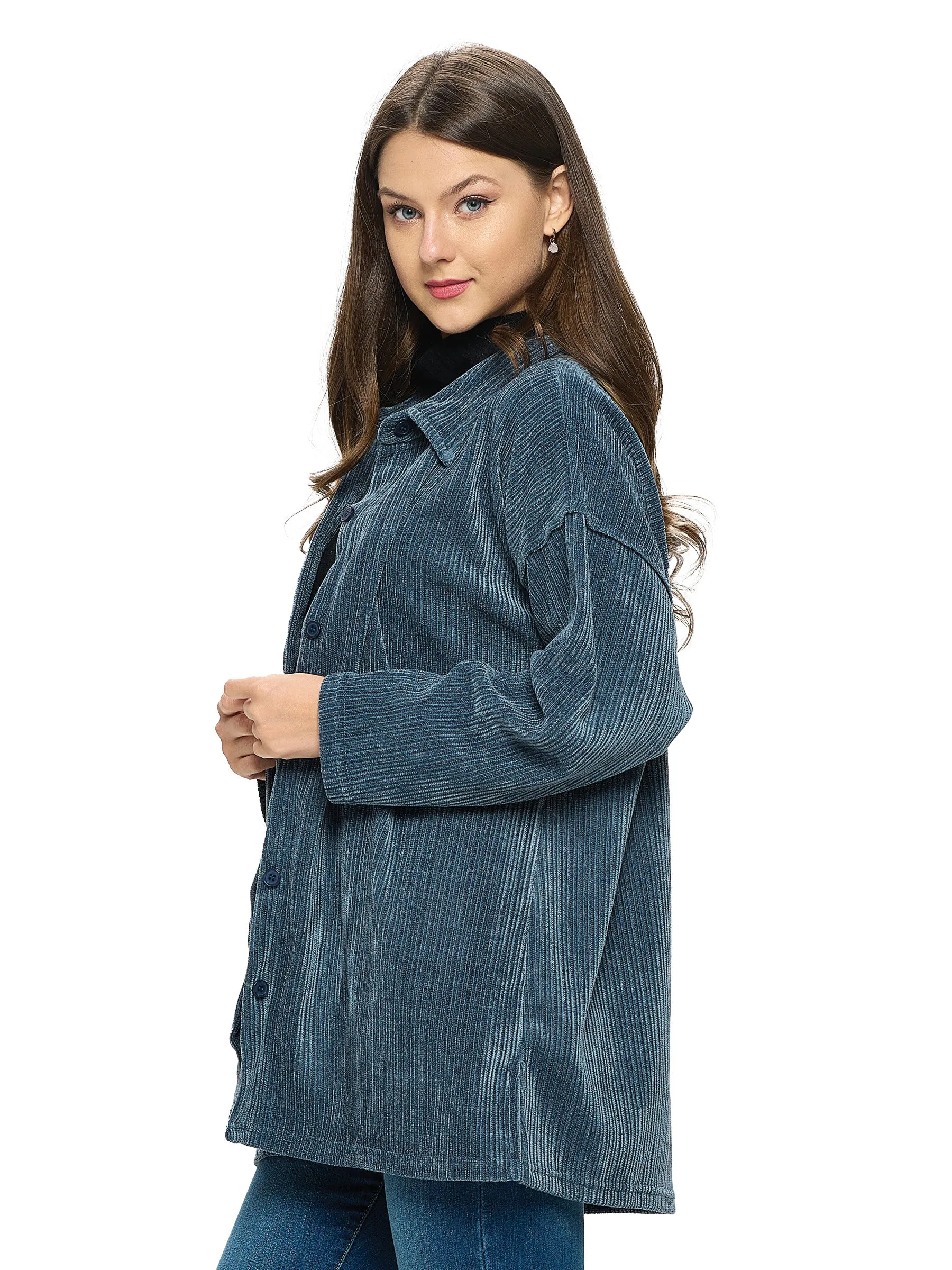 Shacket Casual Ribbed Oversized