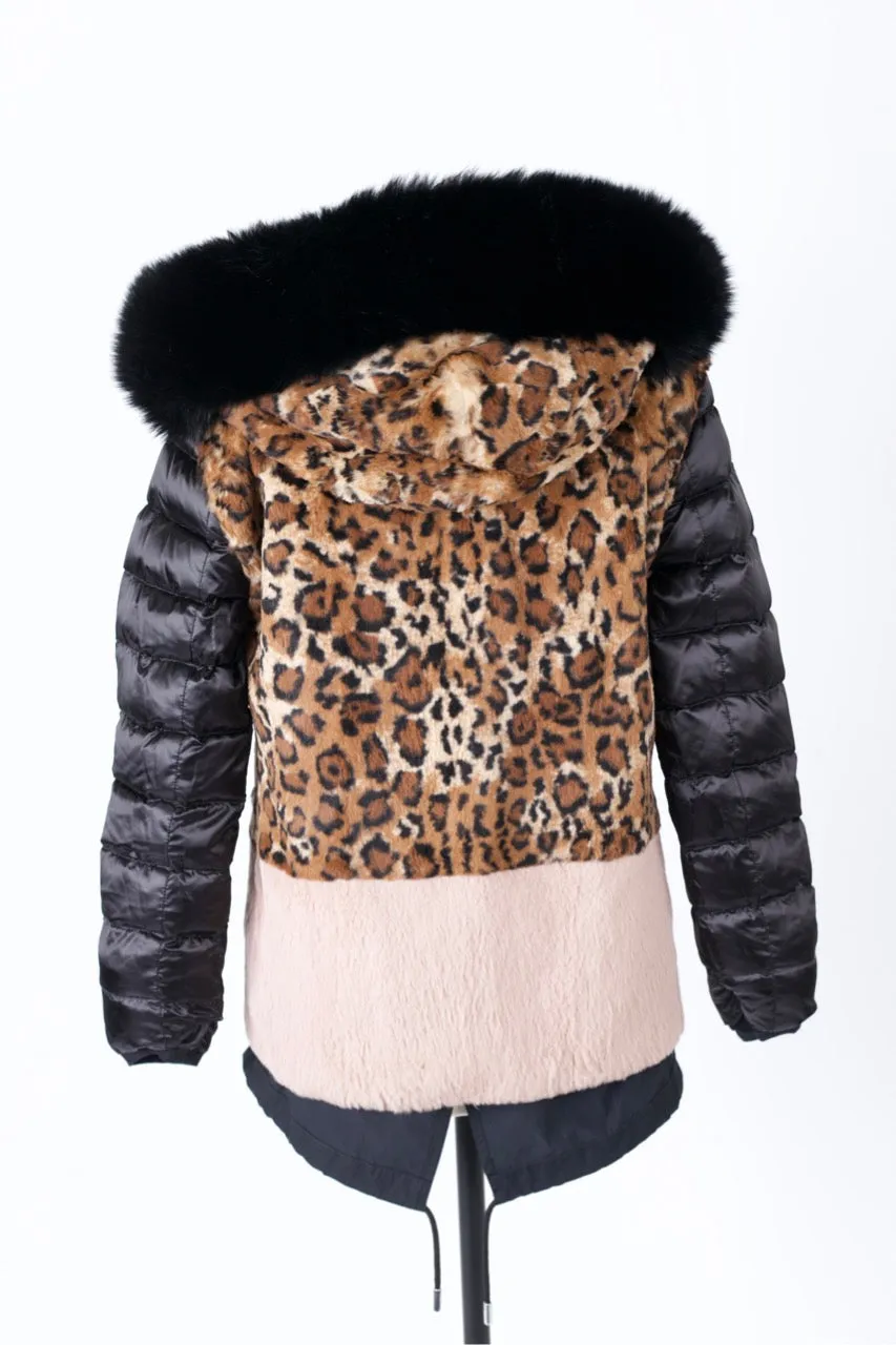 Short Fur Lined Puffer Jacket