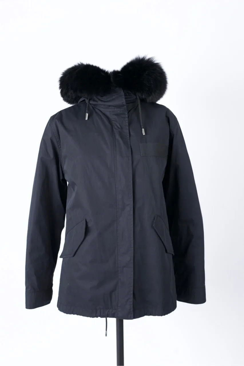 Short Fur Lined Puffer Jacket