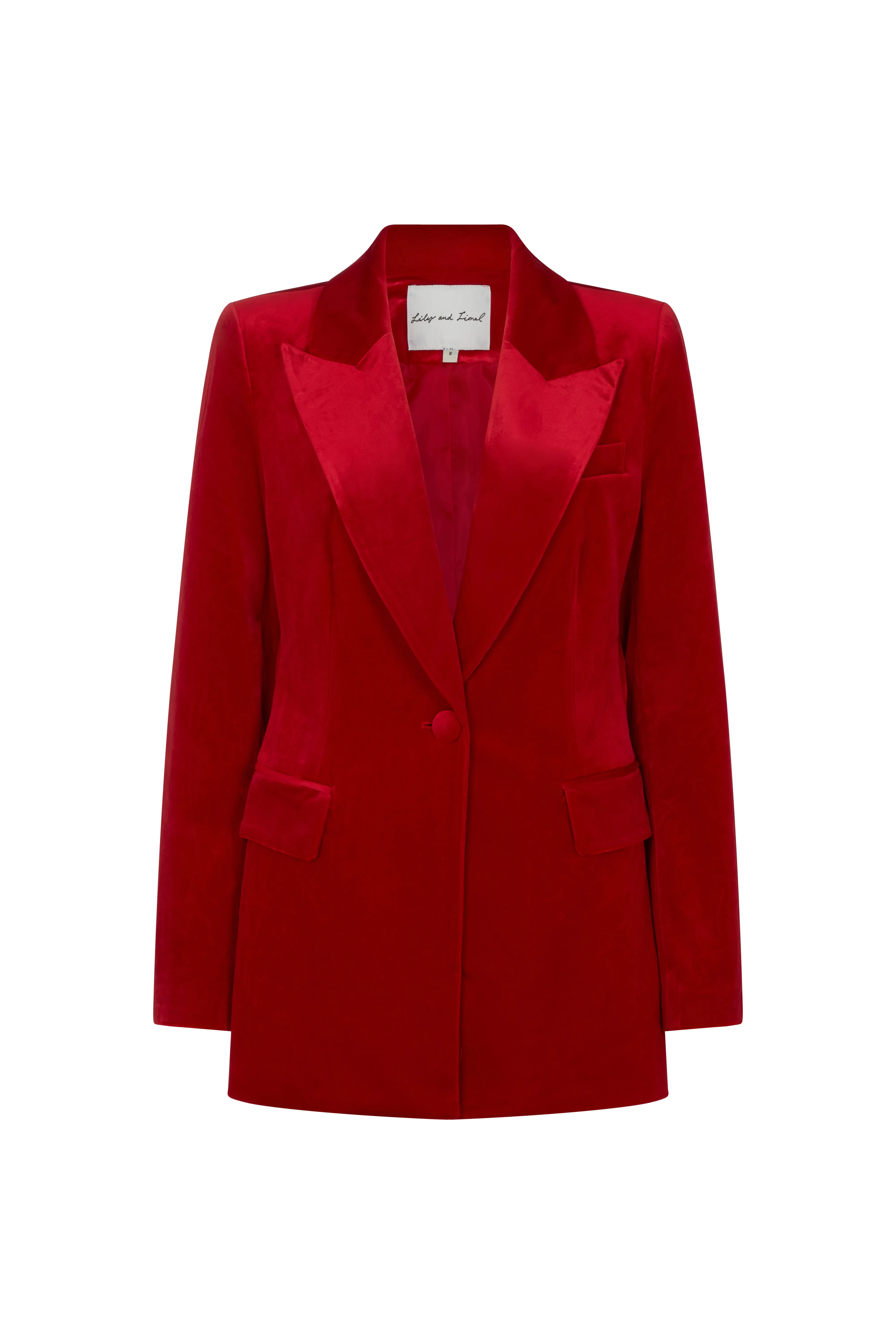 Sienna Tailored Velvet Blazer In Red