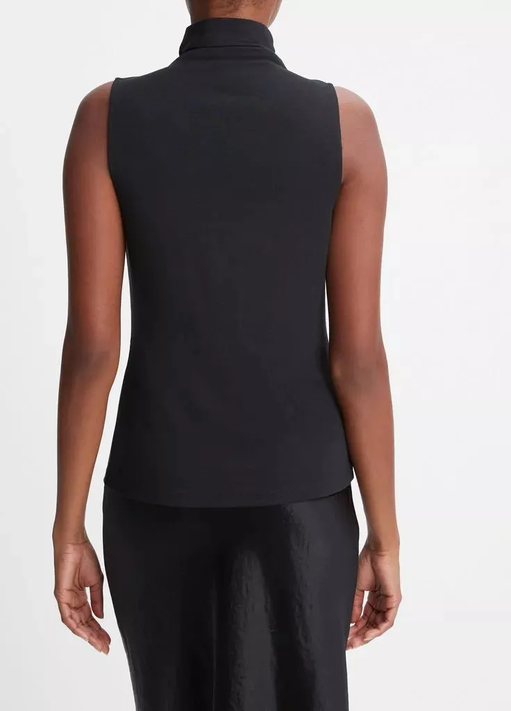 Sleeveless Turtleneck Top - Black