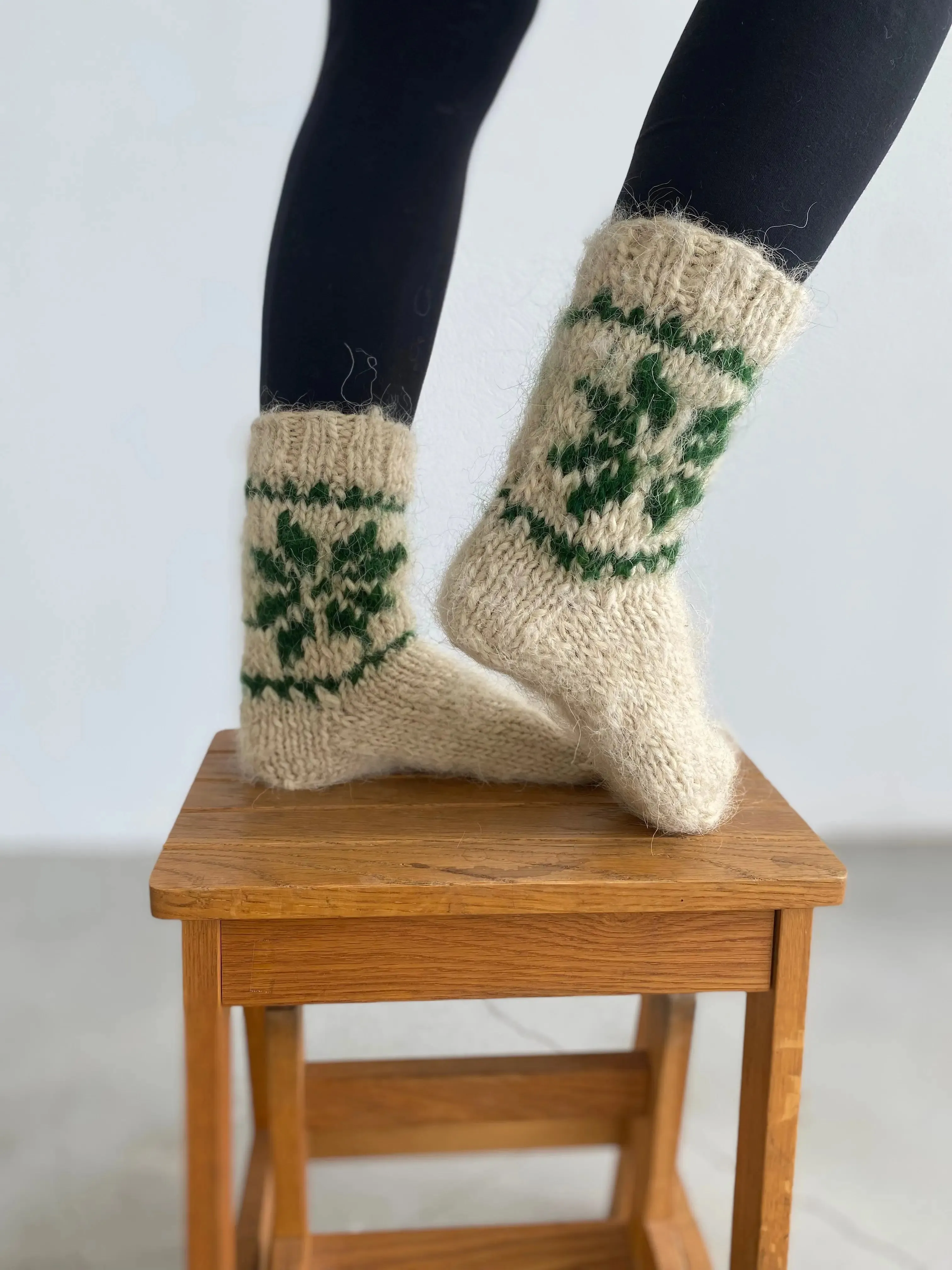 Socks Knitted High Wool