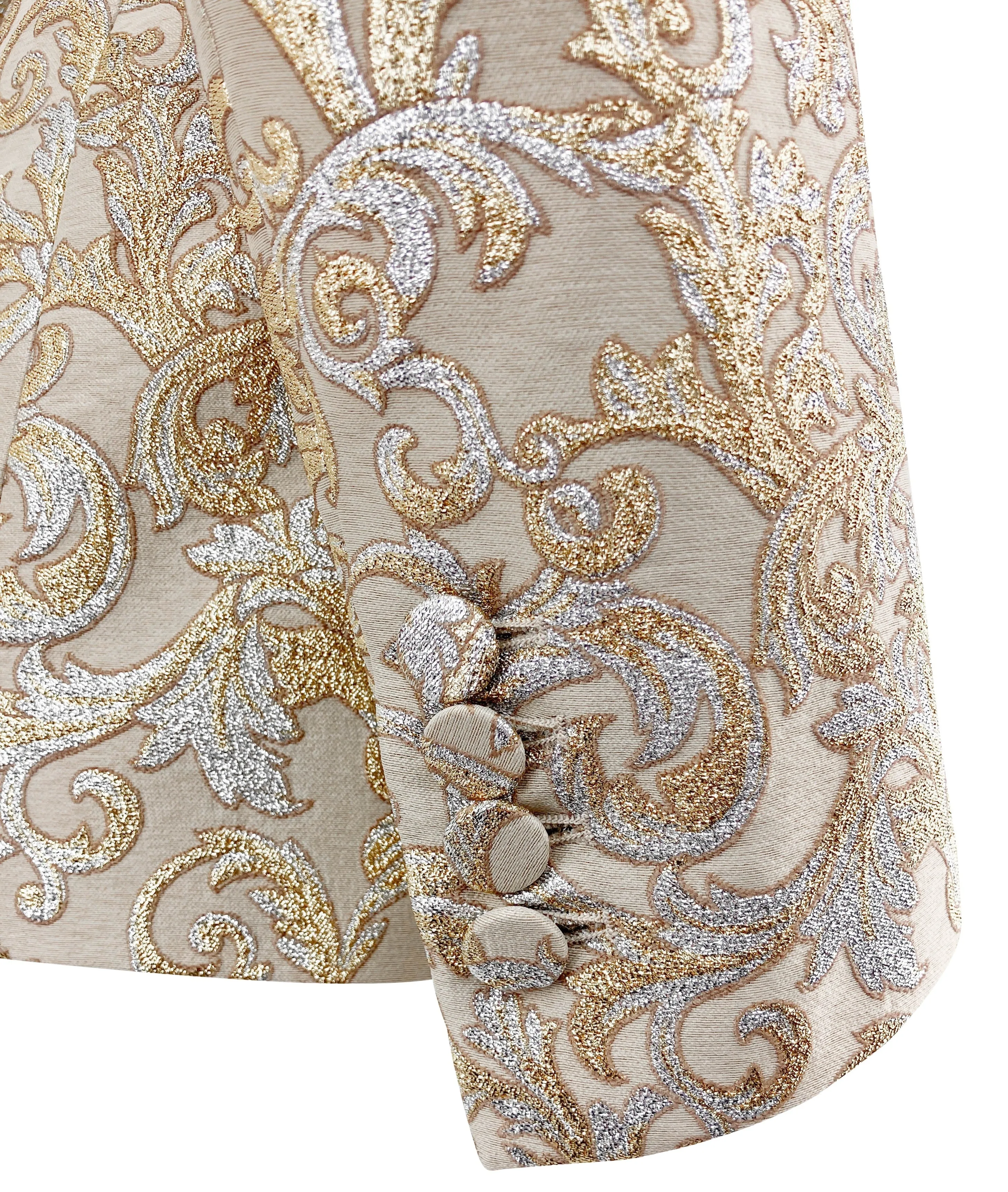 Stella McCartney Single-Breasted Brocade Blazer in Gold