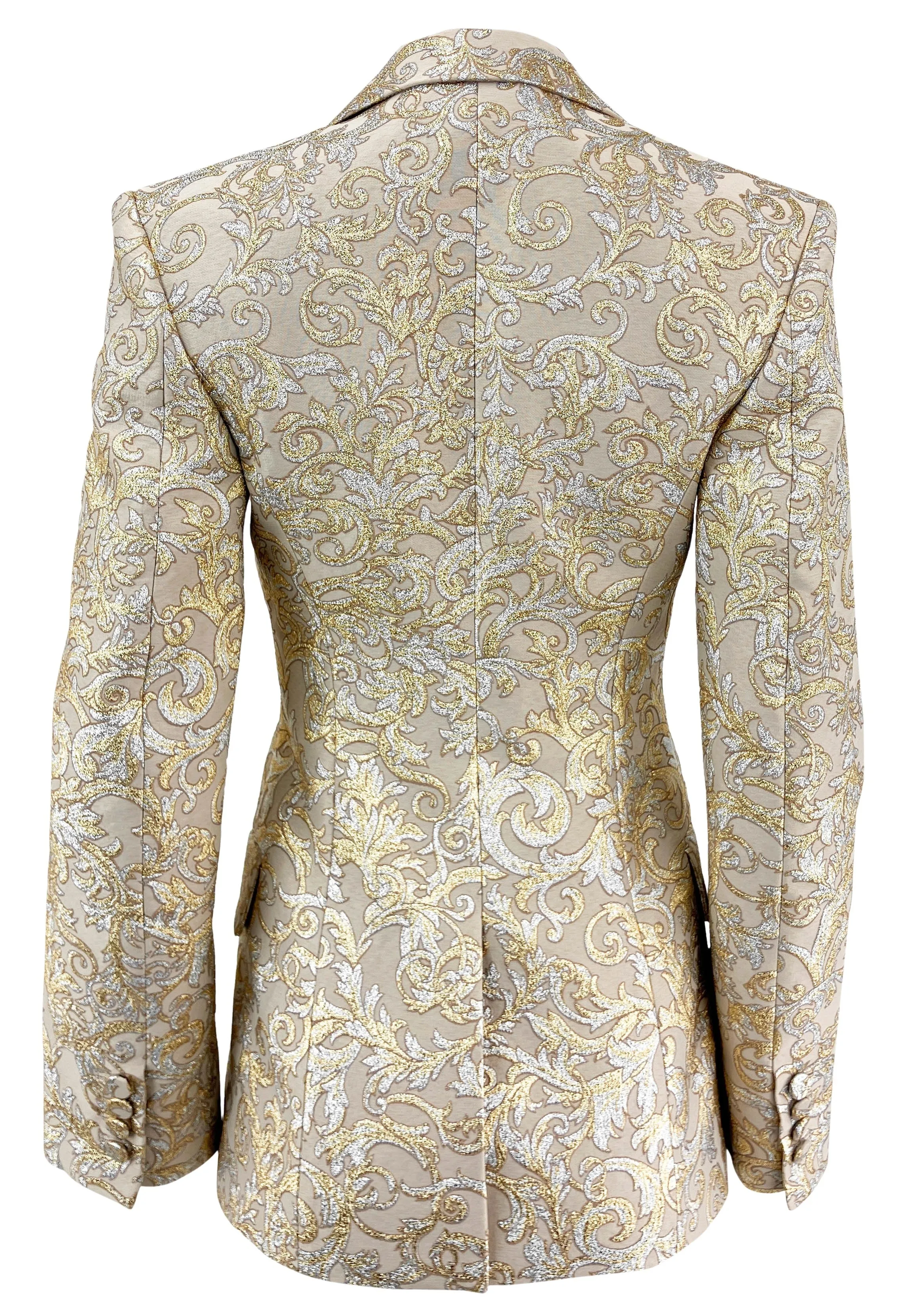 Stella McCartney Single-Breasted Brocade Blazer in Gold