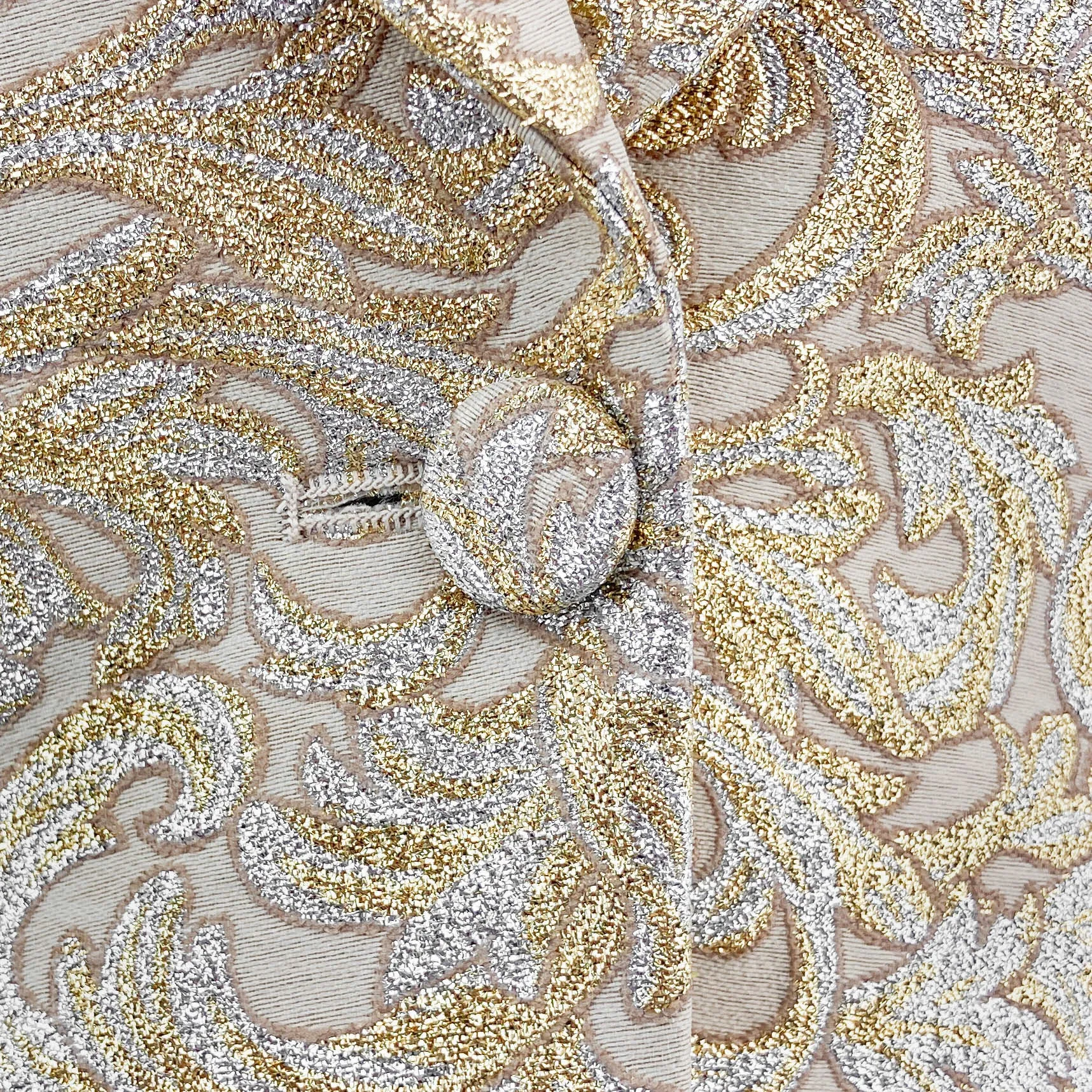 Stella McCartney Single-Breasted Brocade Blazer in Gold