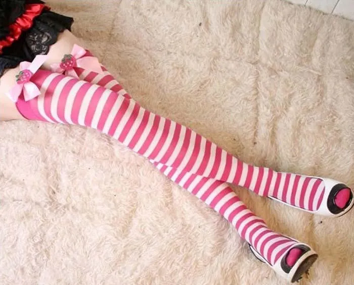 Strawberry Striped Stockings