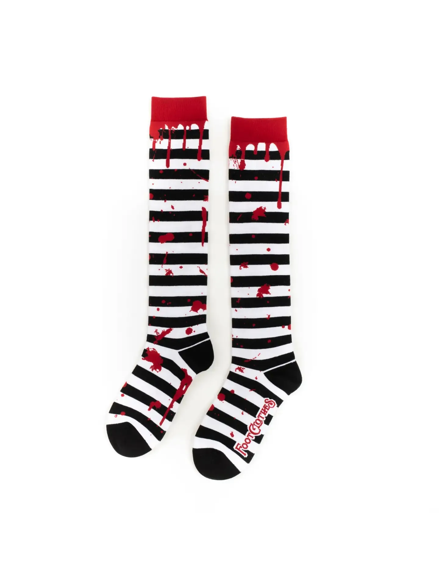 Striped Blood Spatter Knee High Socks