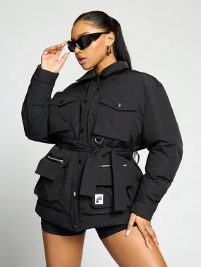 SUMWON WOMEN Belted Oversized Utility Puffer Coat