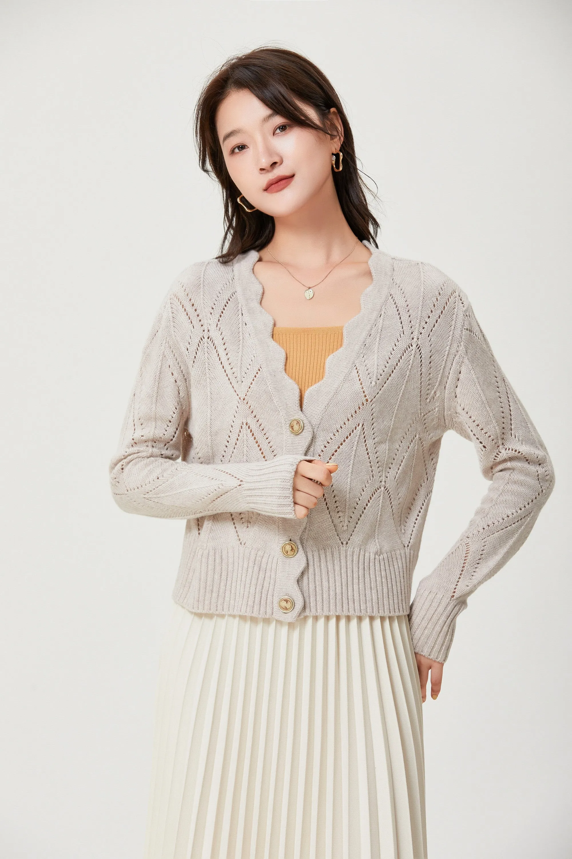 Sylphide | Dania Diamond Wool Cardigan