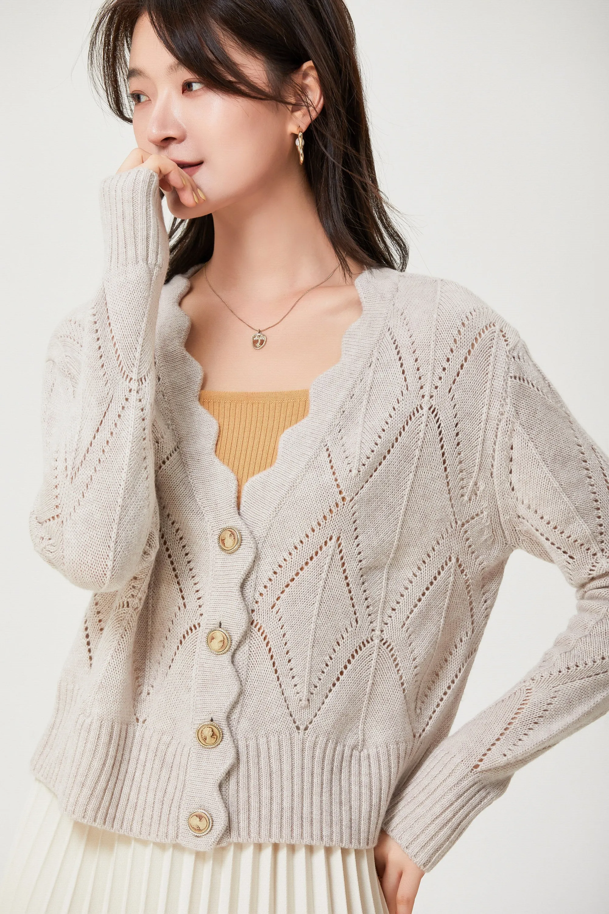 Sylphide | Dania Diamond Wool Cardigan