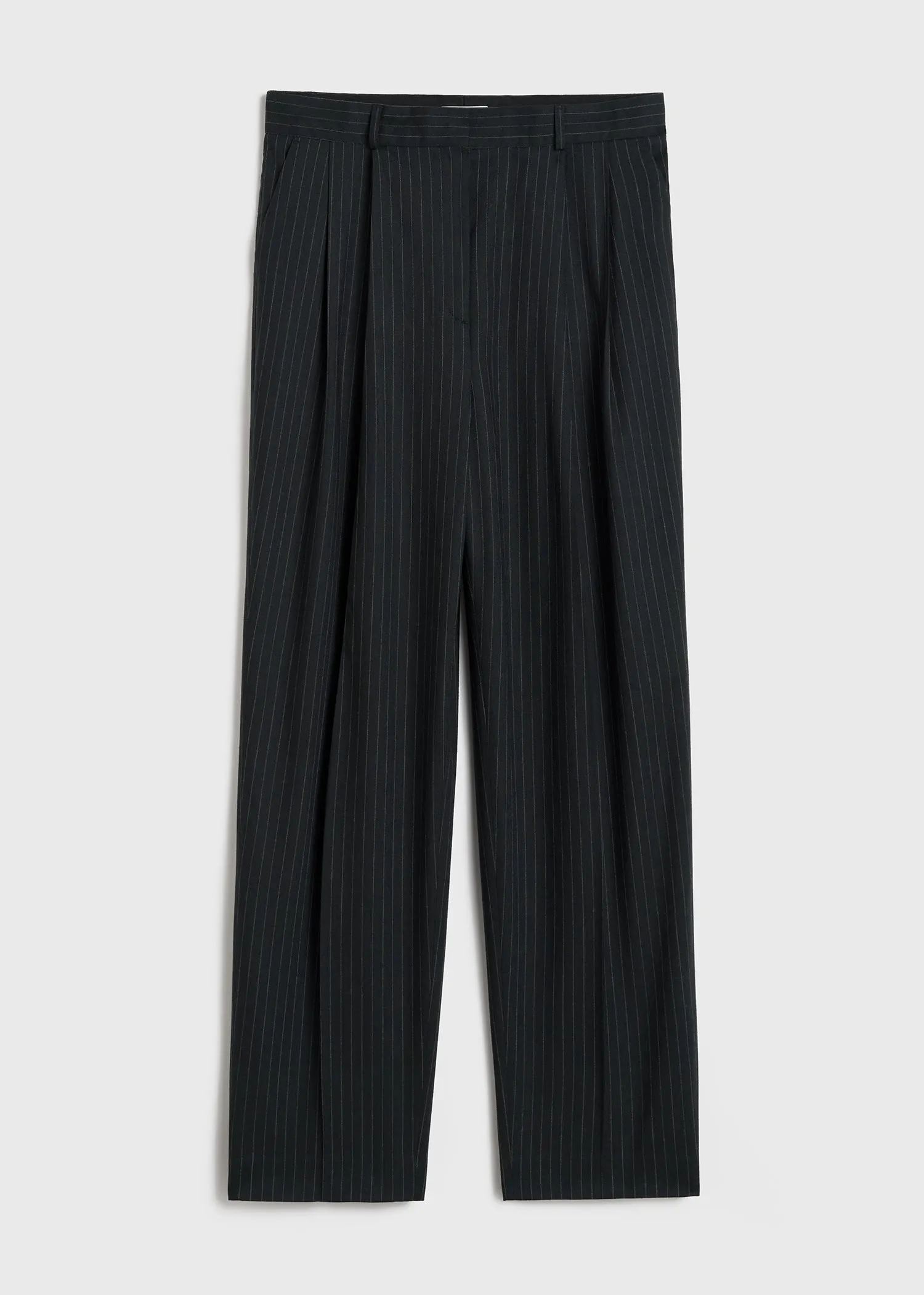 Tailored pinstriped trousers navy