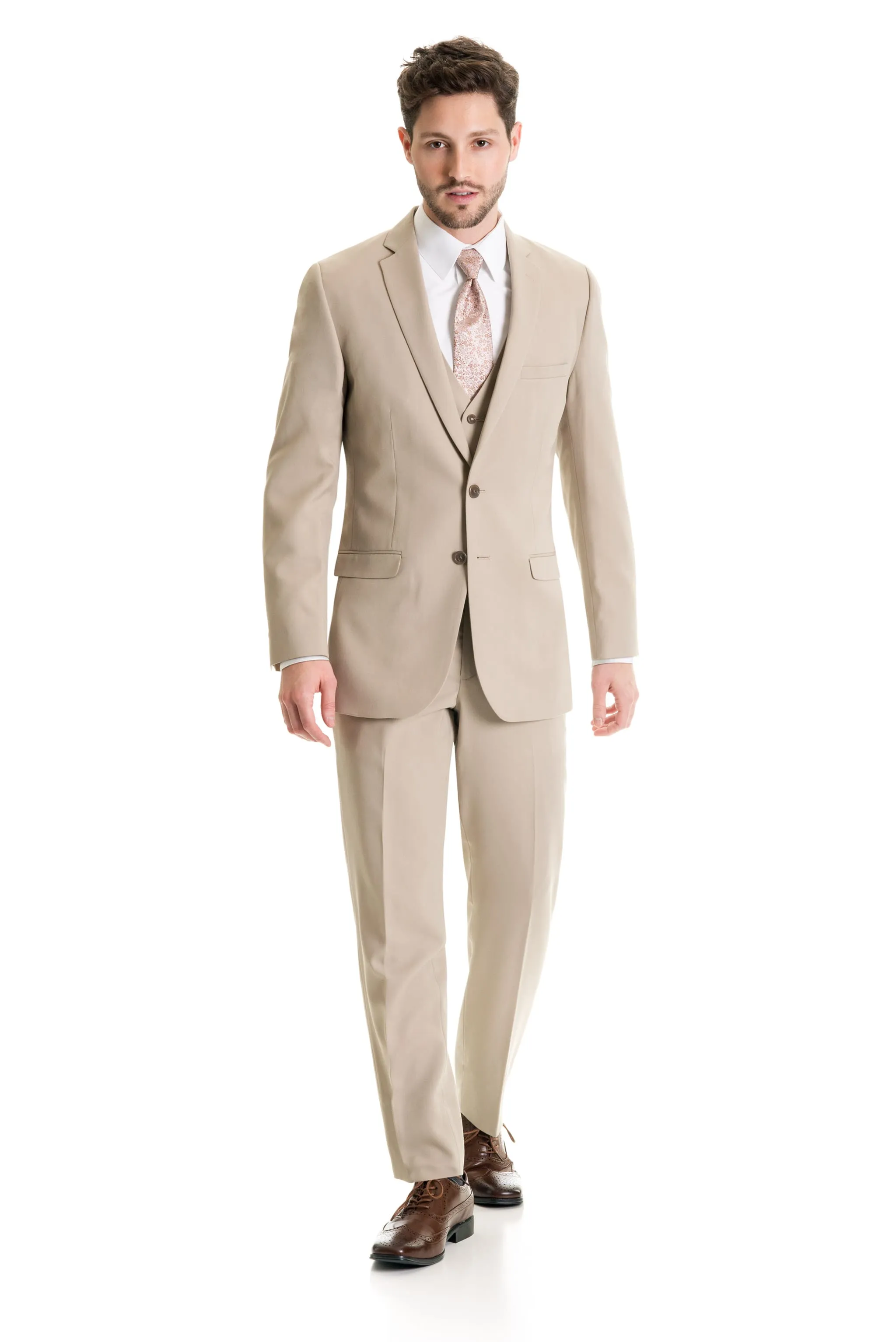 Tan Slim Fit Suit Coat