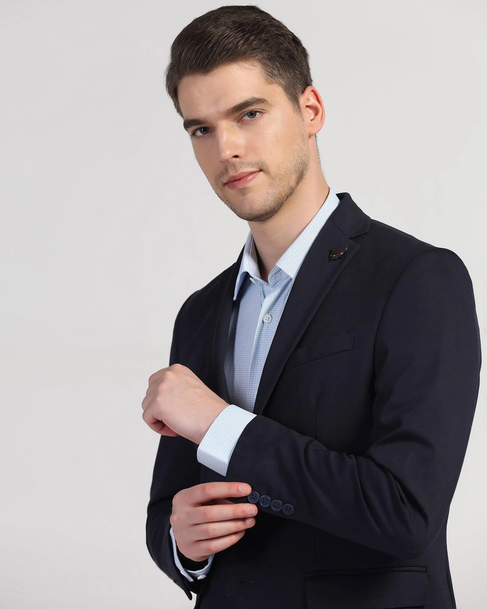 TechPro Formal Navy Textured Blazer - Maspar