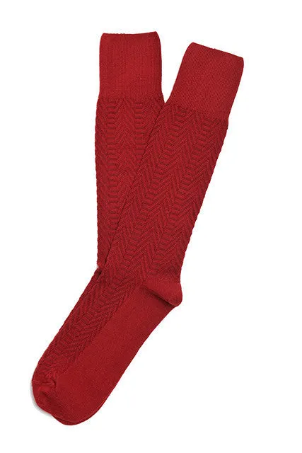 Textured Herringbone Supima Cotton Socks