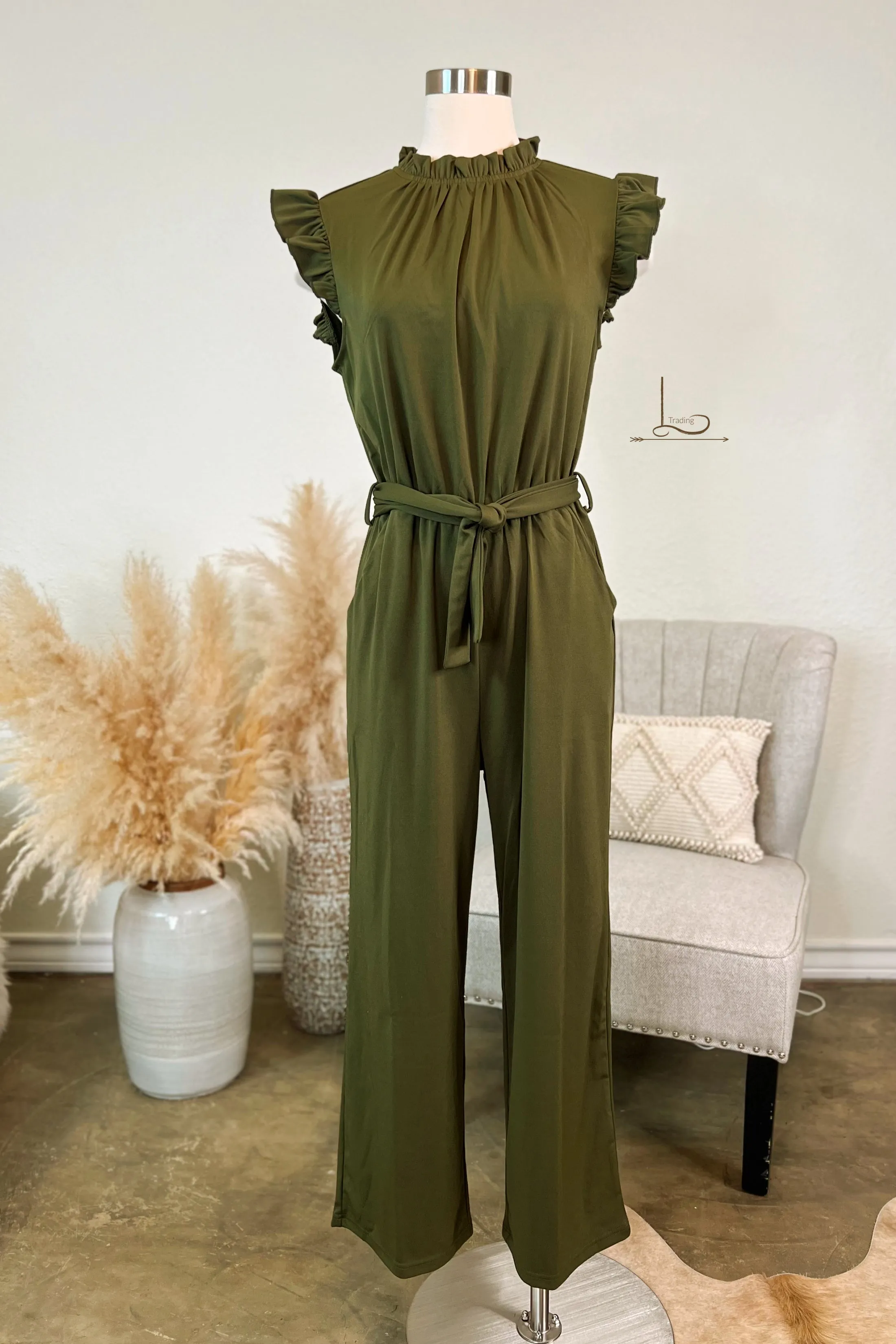 The Anson Jumpsuit in Olive