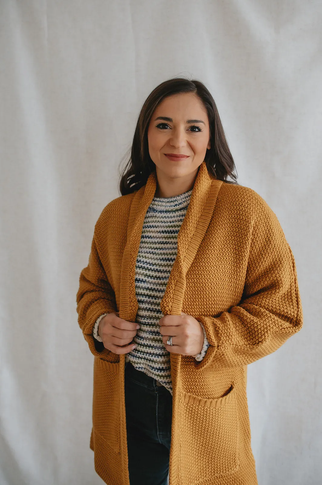 The Erinn Boyfriend Cardigan - Mustard