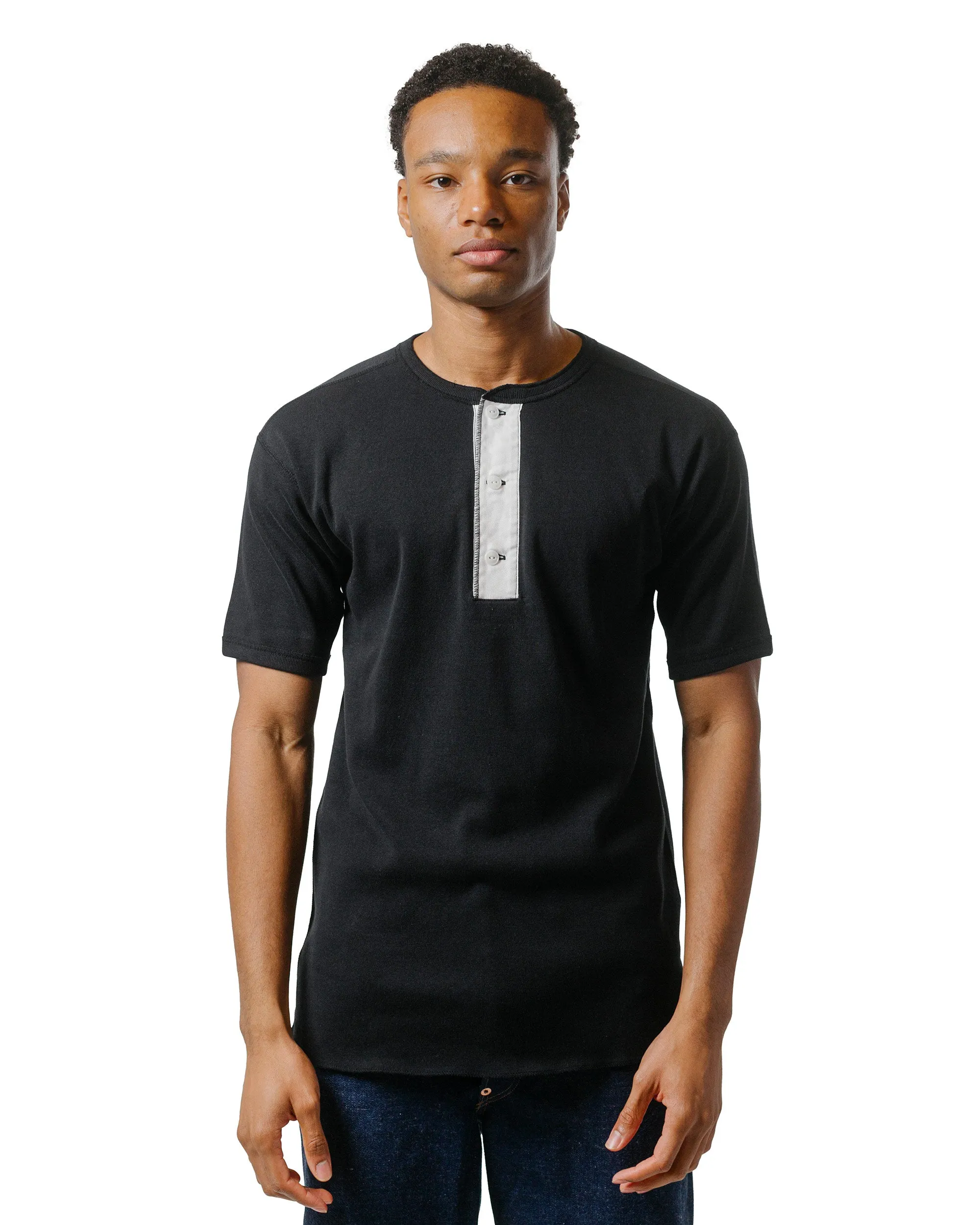 The Real McCoy's MC23022 Union Henley Undershirt S/S Black