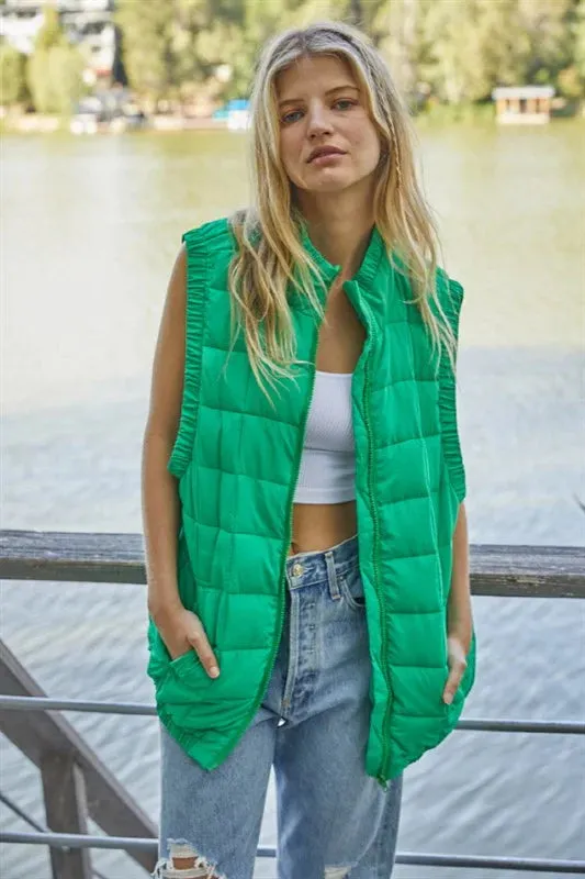 The Ryker Puffer Vest - Kelly Green