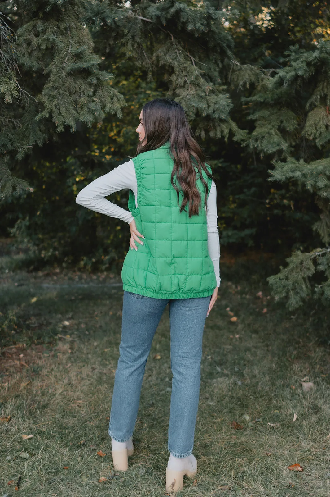 The Ryker Puffer Vest - Kelly Green