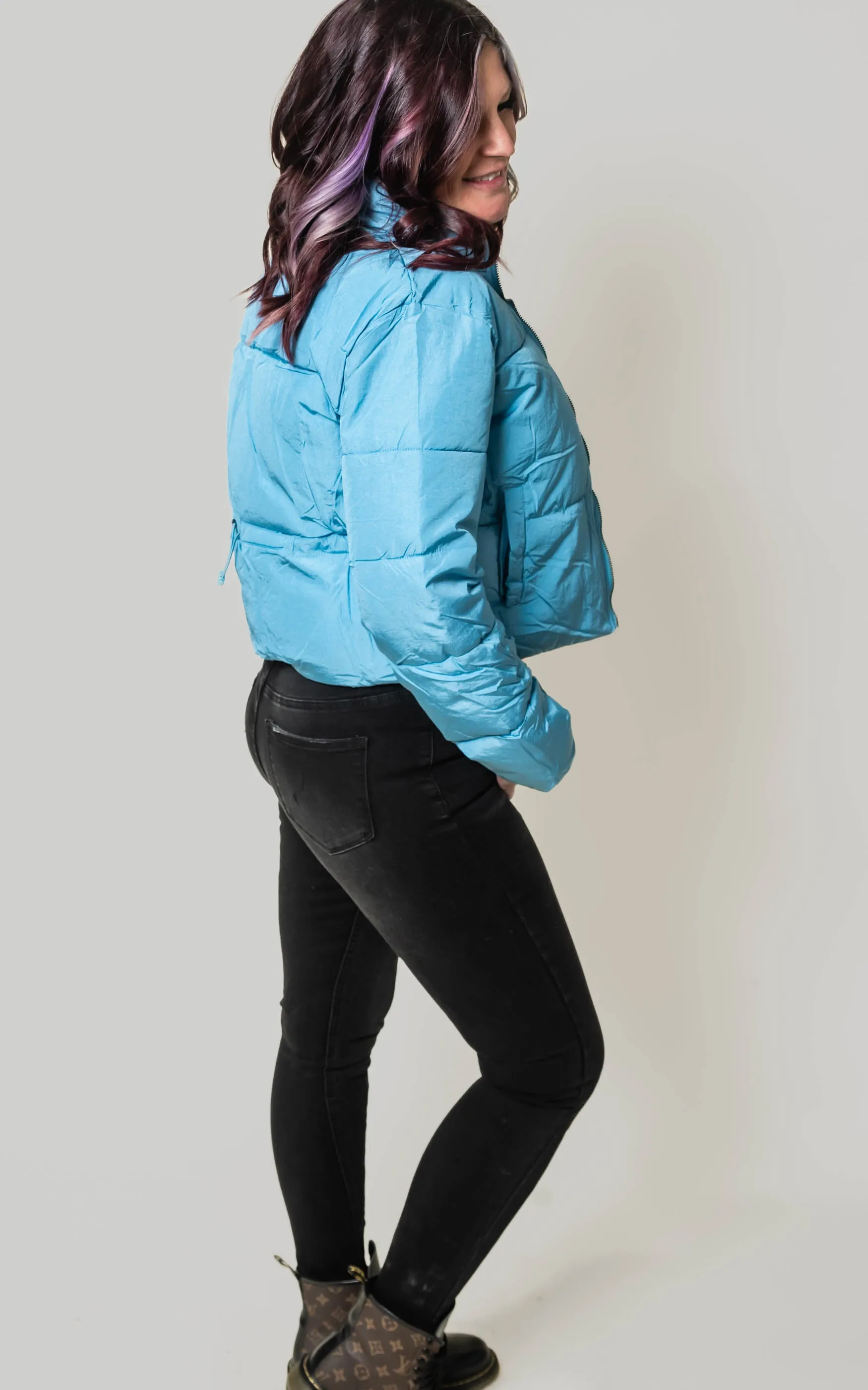 TREND TAKER PUFFER JACKET Dolphin Blue - Final Sale