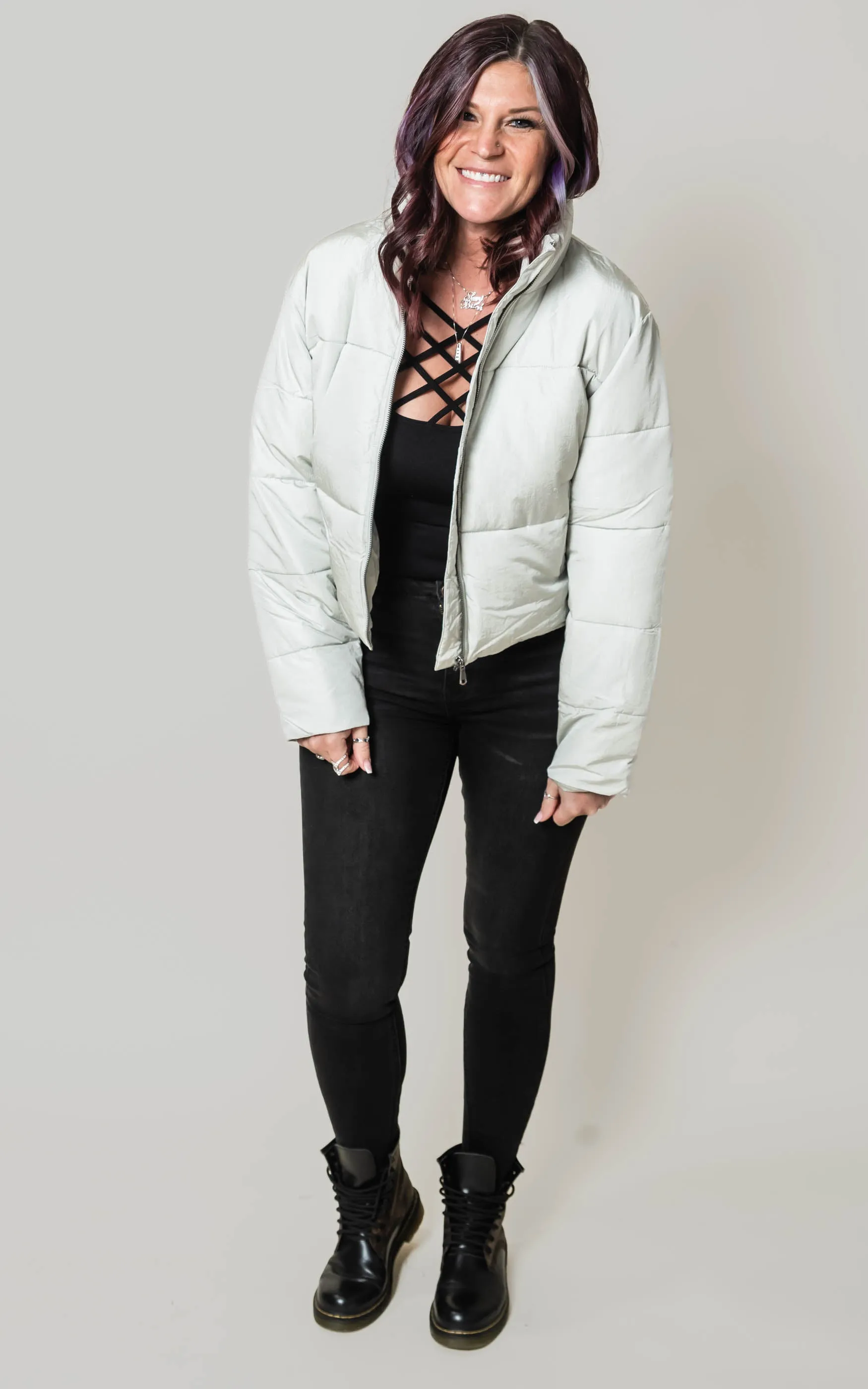 TREND TAKER PUFFER JACKET Gray - Final Sale