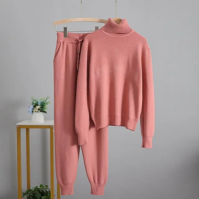 Turtleneck Fine Knit Loungewear Set