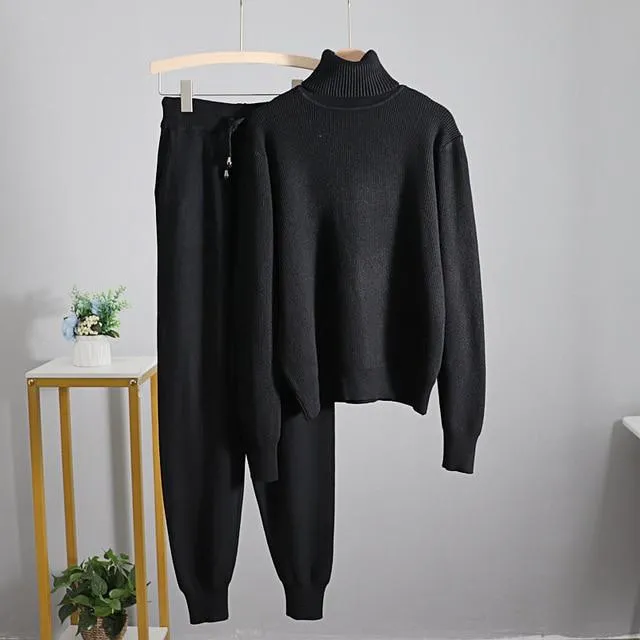 Turtleneck Fine Knit Loungewear Set