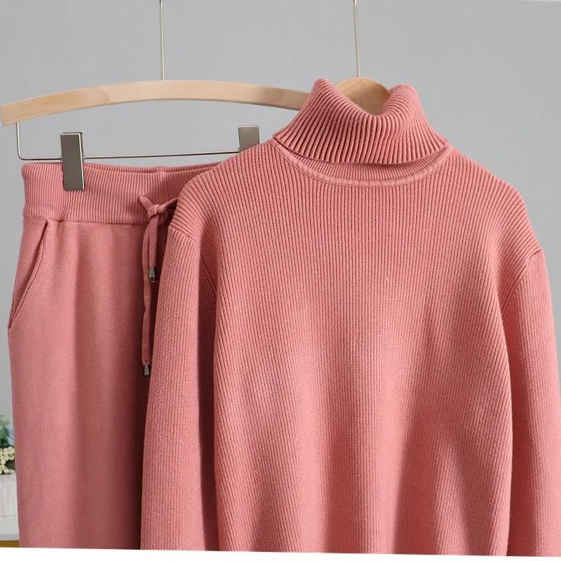 Turtleneck Fine Knit Loungewear Set