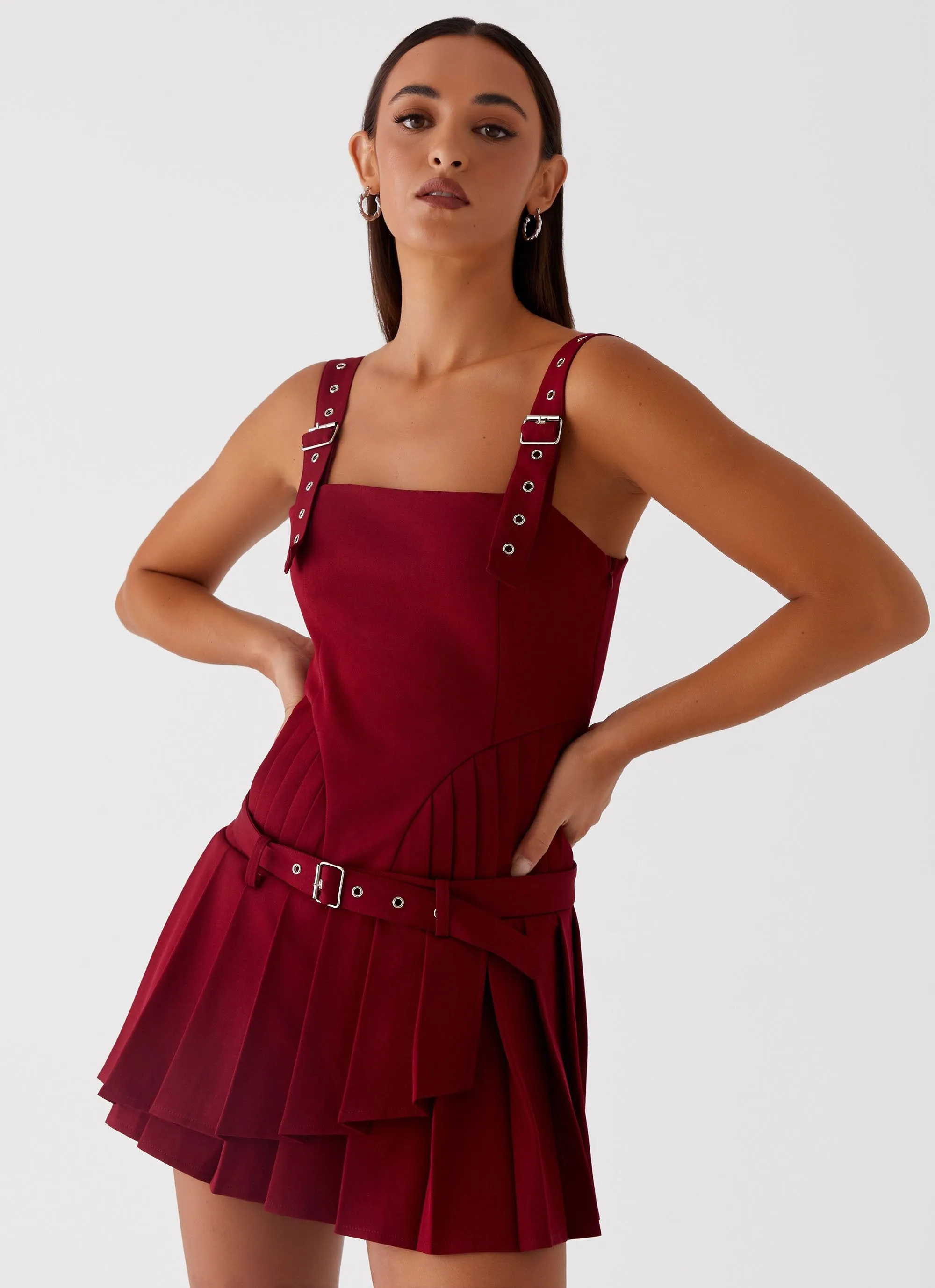 Uma Mini Dress - Cherry Red