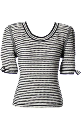 Ungaro Parallele Paris Black & White Striped Top