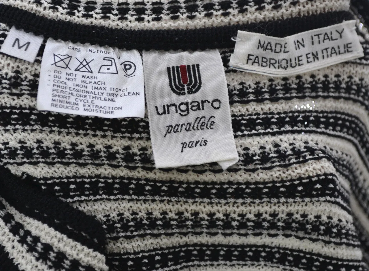 Ungaro Parallele Paris Black & White Striped Top