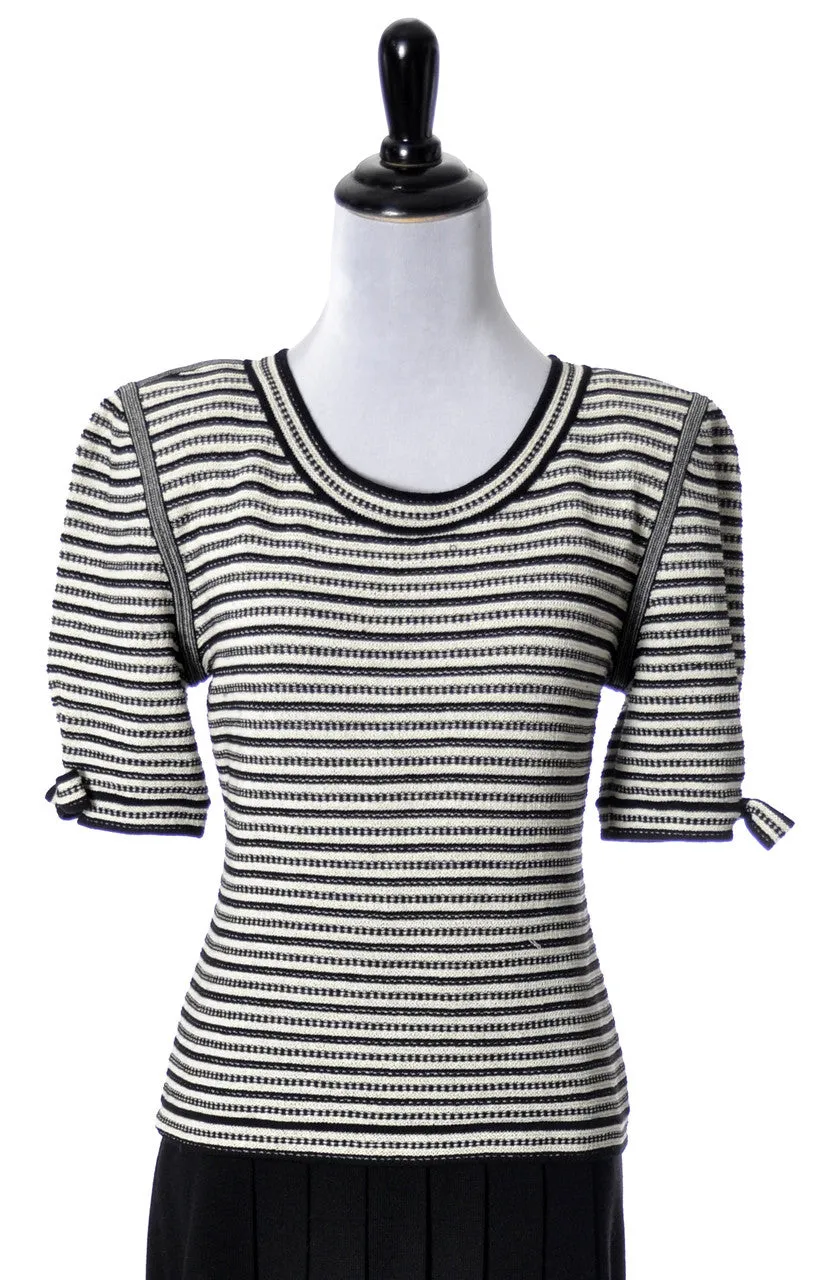 Ungaro Parallele Paris Black & White Striped Top