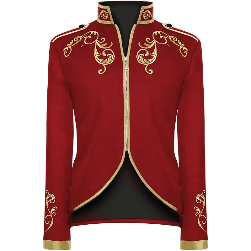 Unisex Fashion Palace Prince Gold Embroidered Jacket Court Uniform Costume