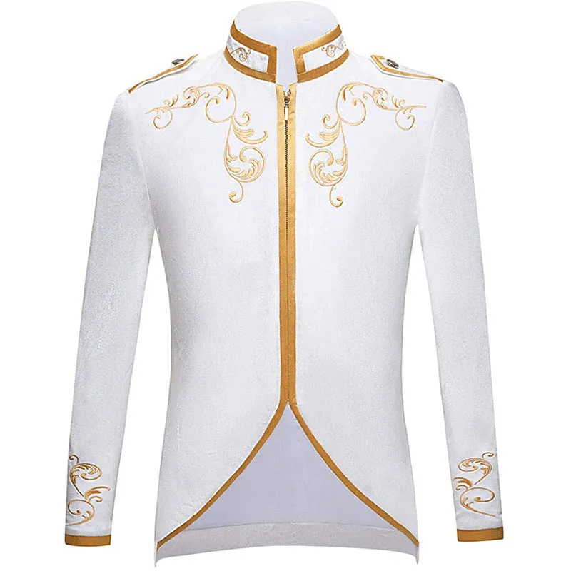 Unisex Fashion Palace Prince Gold Embroidered Jacket Court Uniform Costume