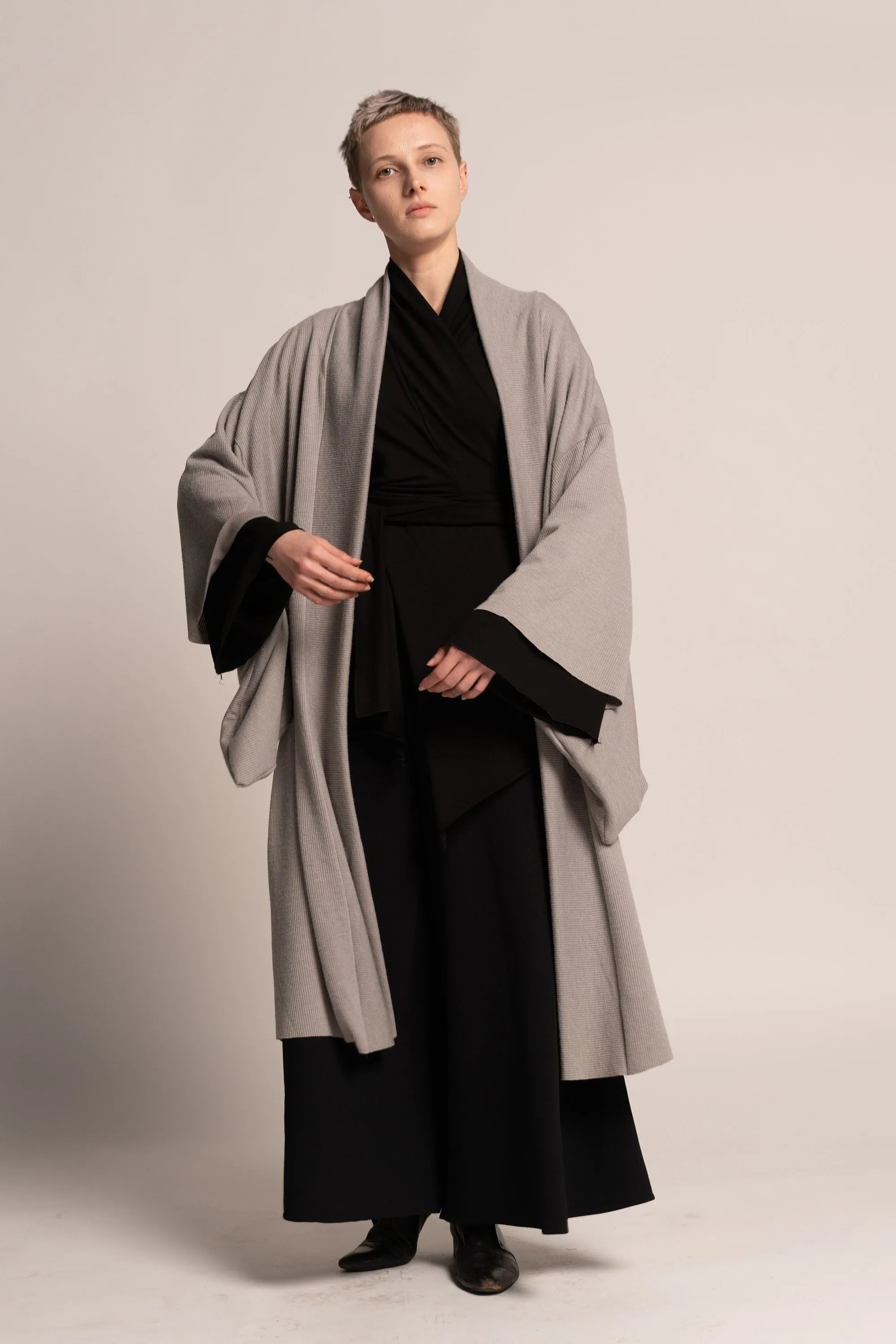 Unisex Gray Haori Kimono Jacket