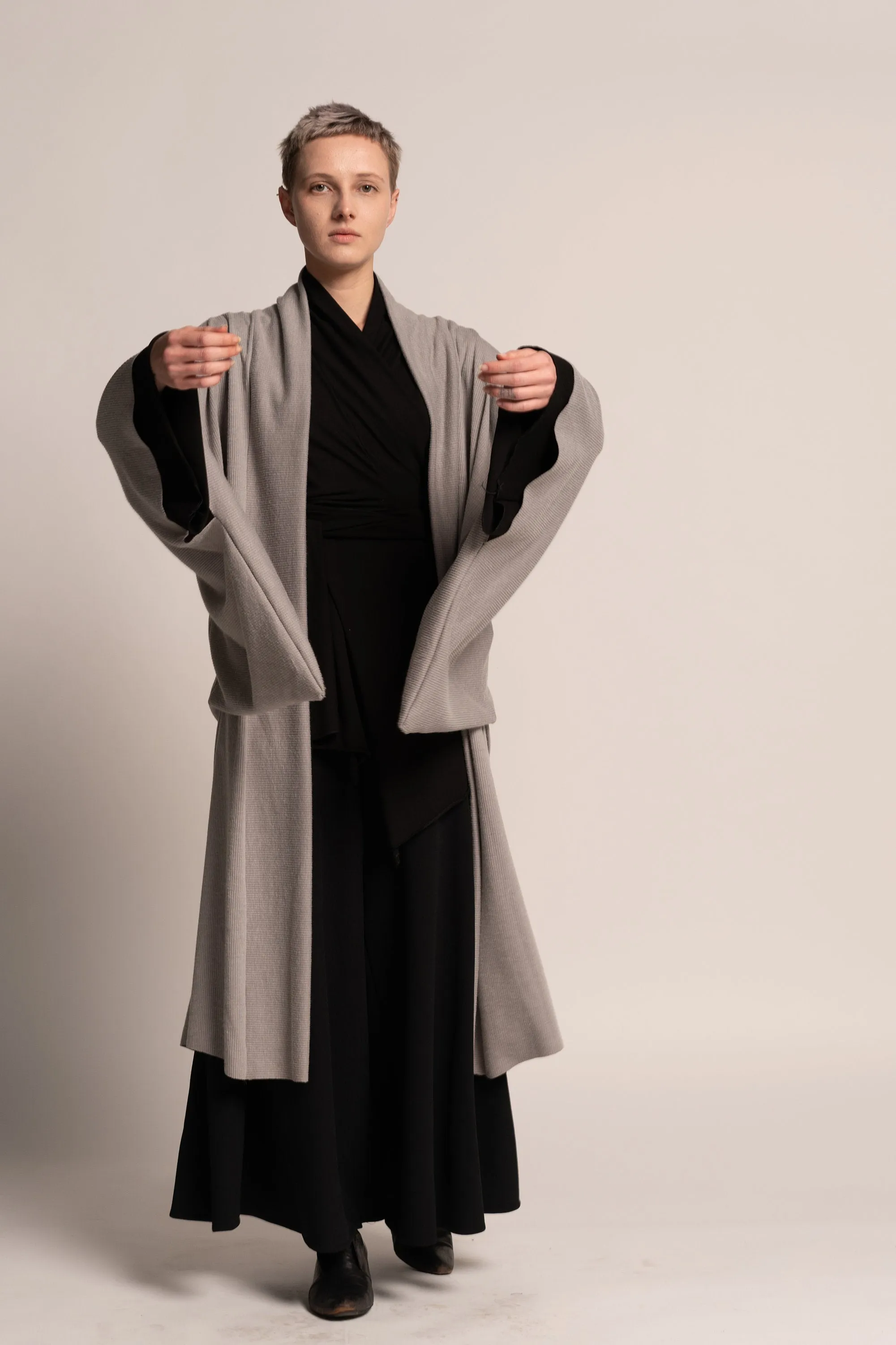 Unisex Gray Haori Kimono Jacket