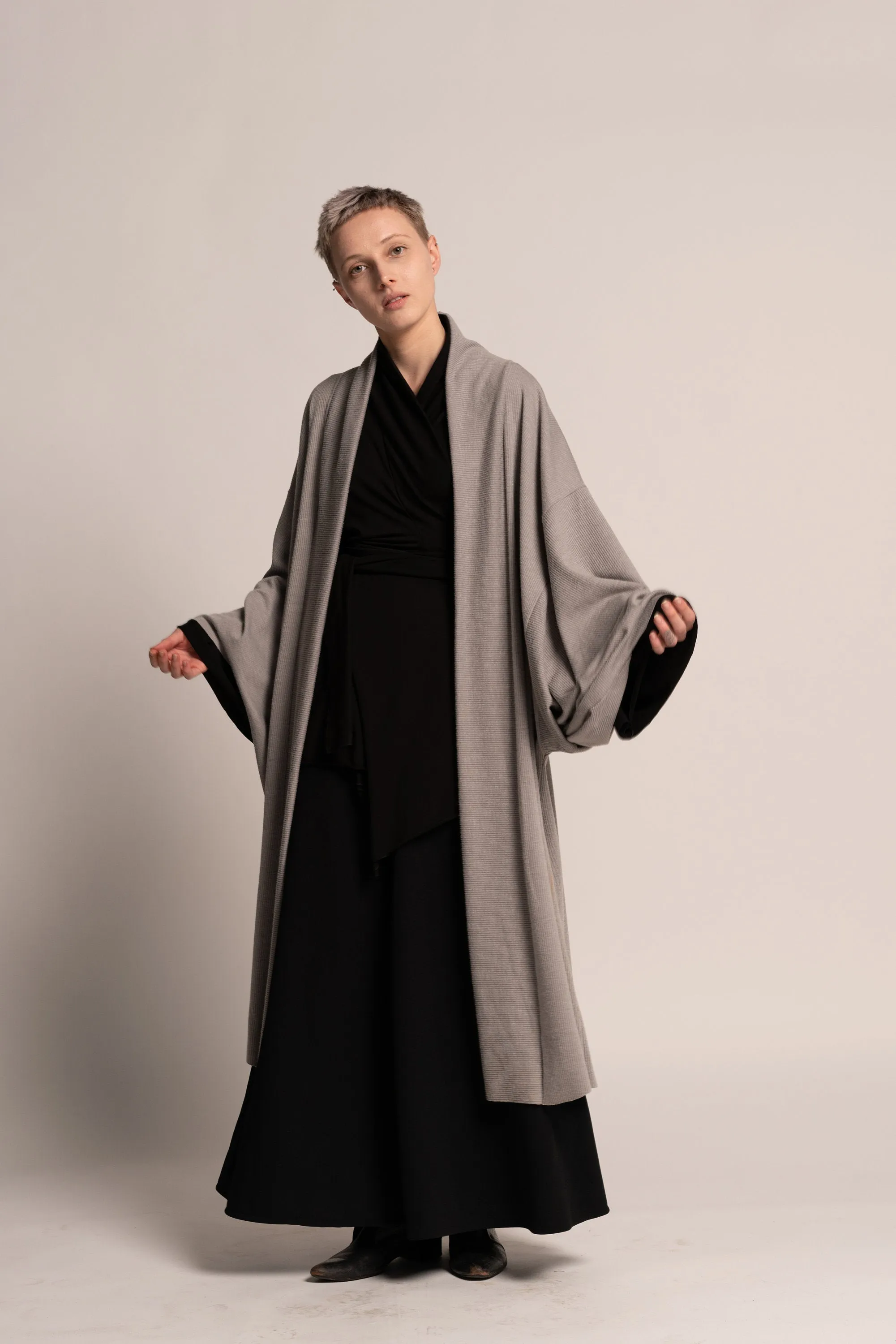 Unisex Gray Haori Kimono Jacket