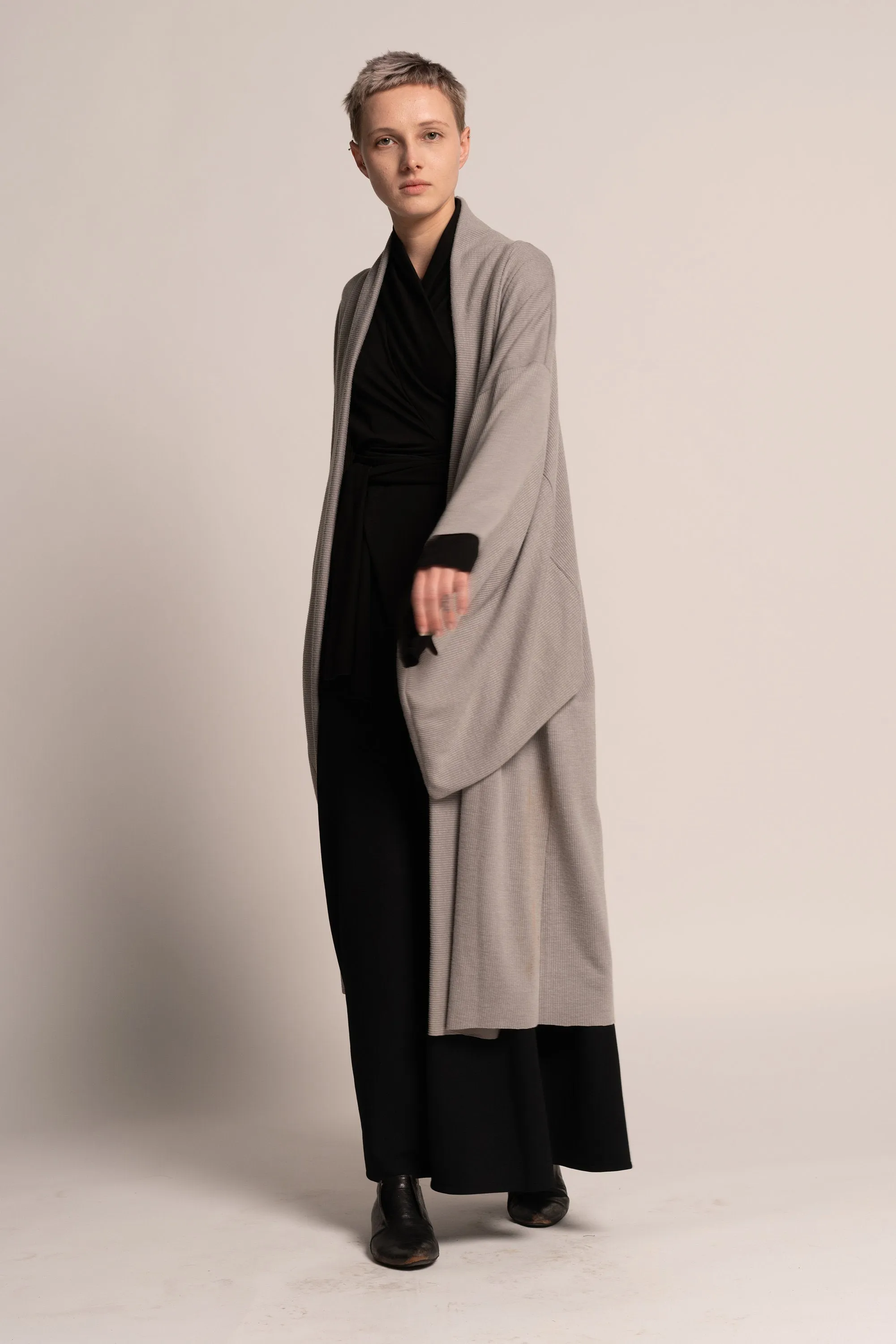 Unisex Gray Haori Kimono Jacket