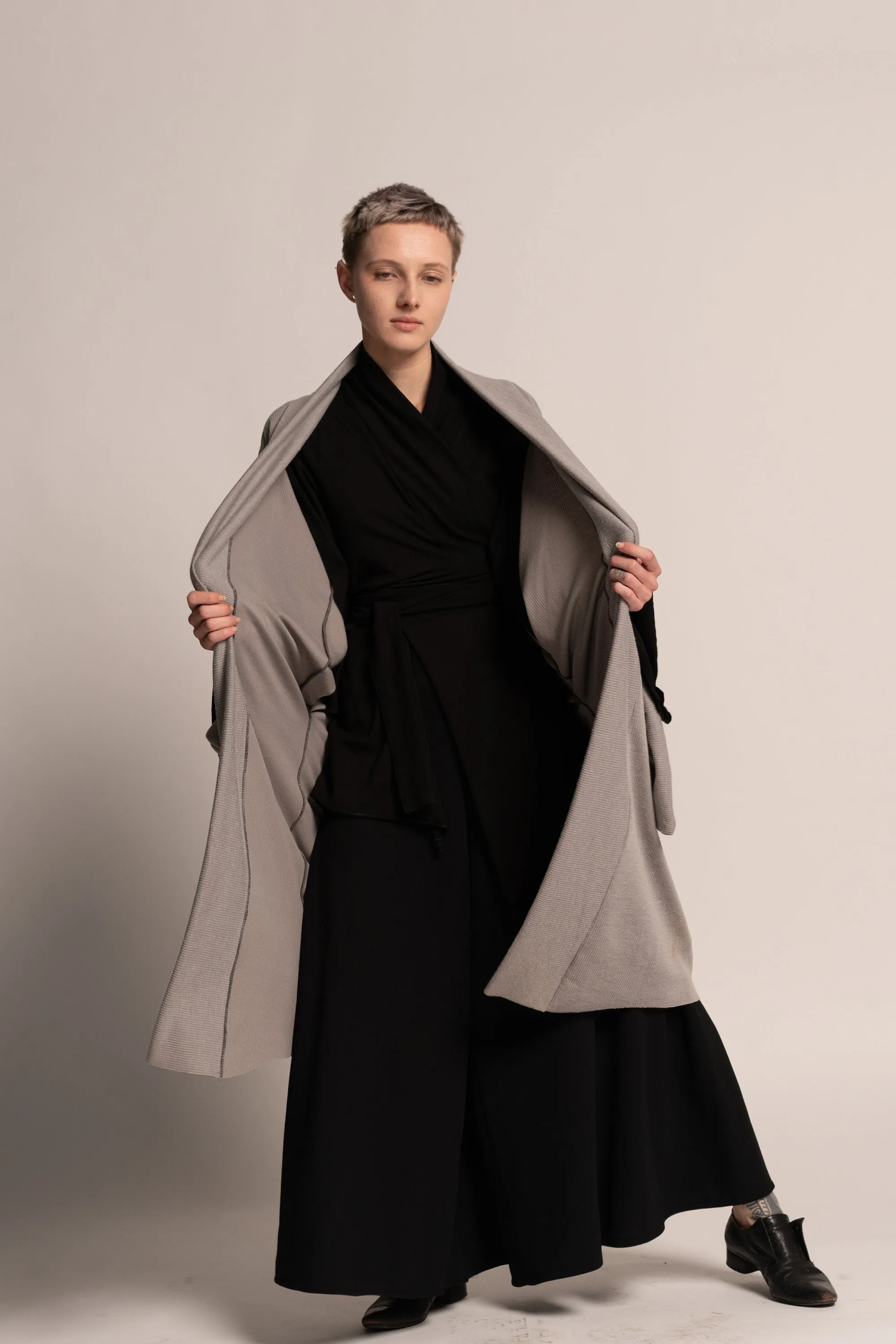 Unisex Gray Haori Kimono Jacket