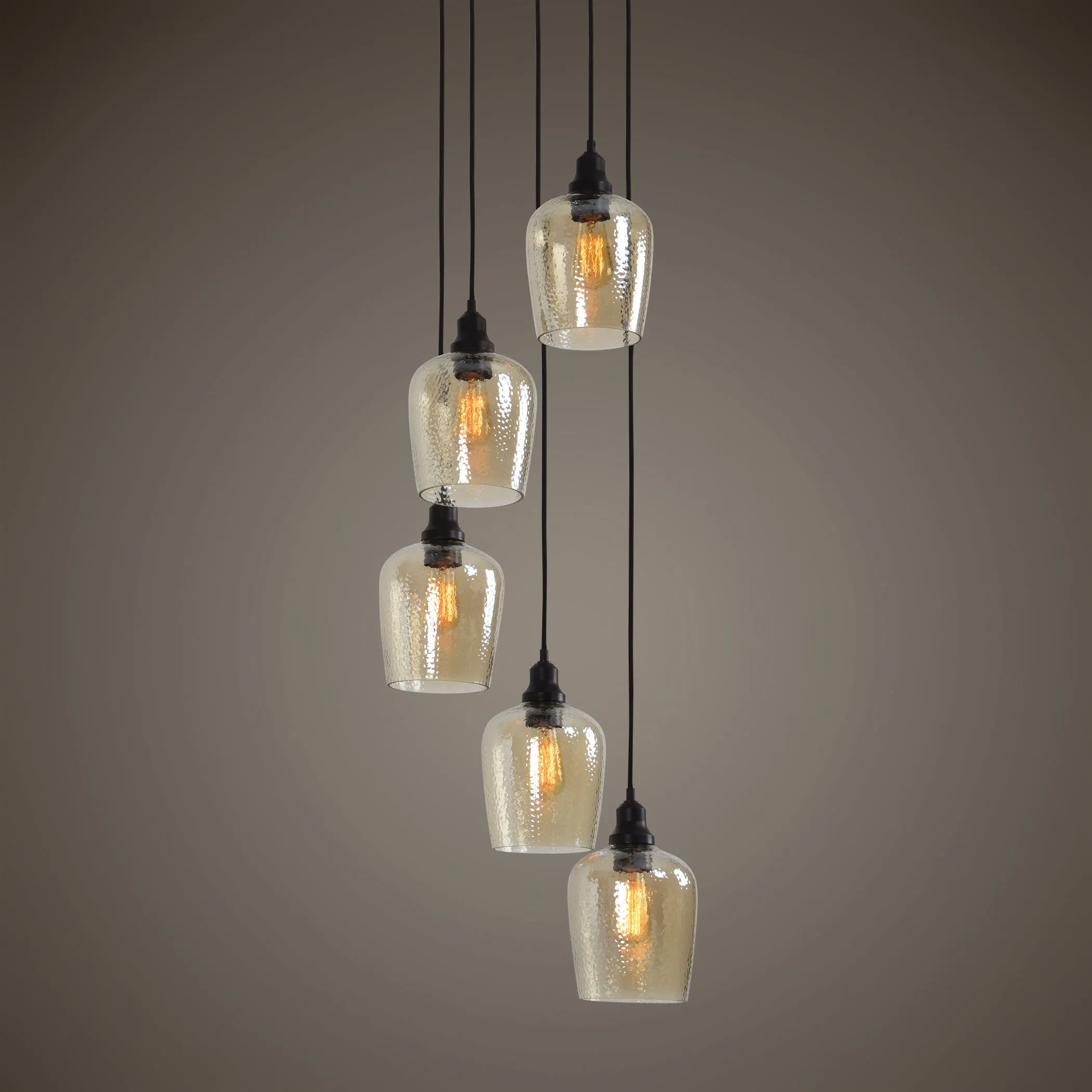 Uttermost Aarush 5 Light Glass Cluster Pendant