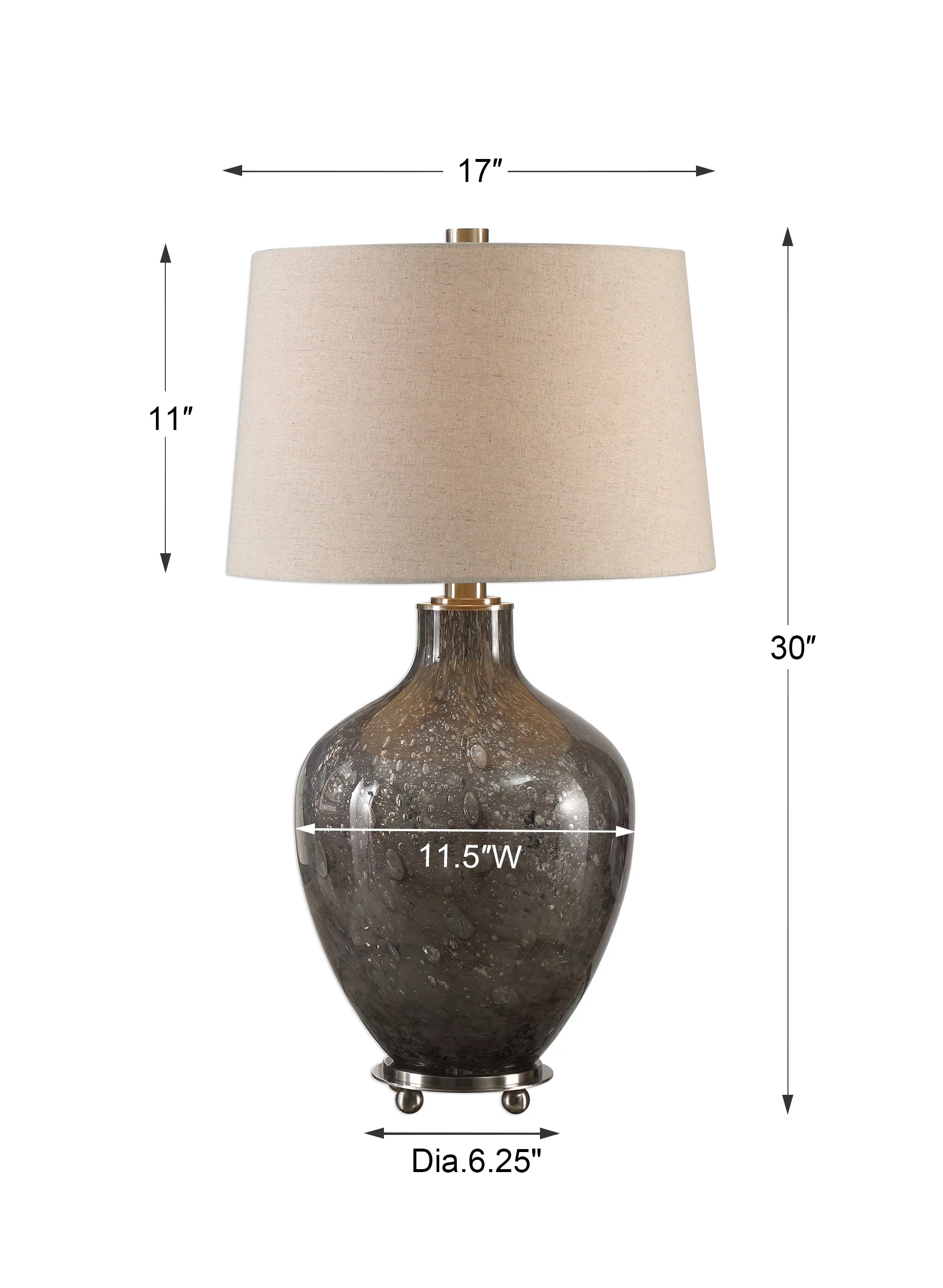 Uttermost Adria Transparent Gray Glass Lamp