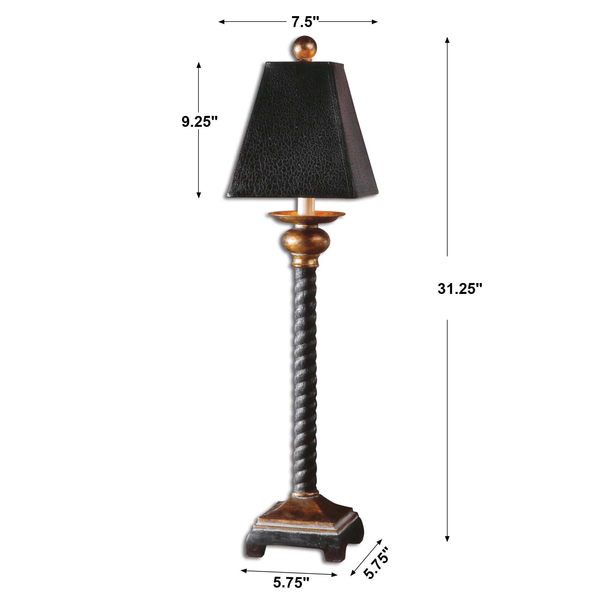 Uttermost Bellcord Black Buffet Lamp