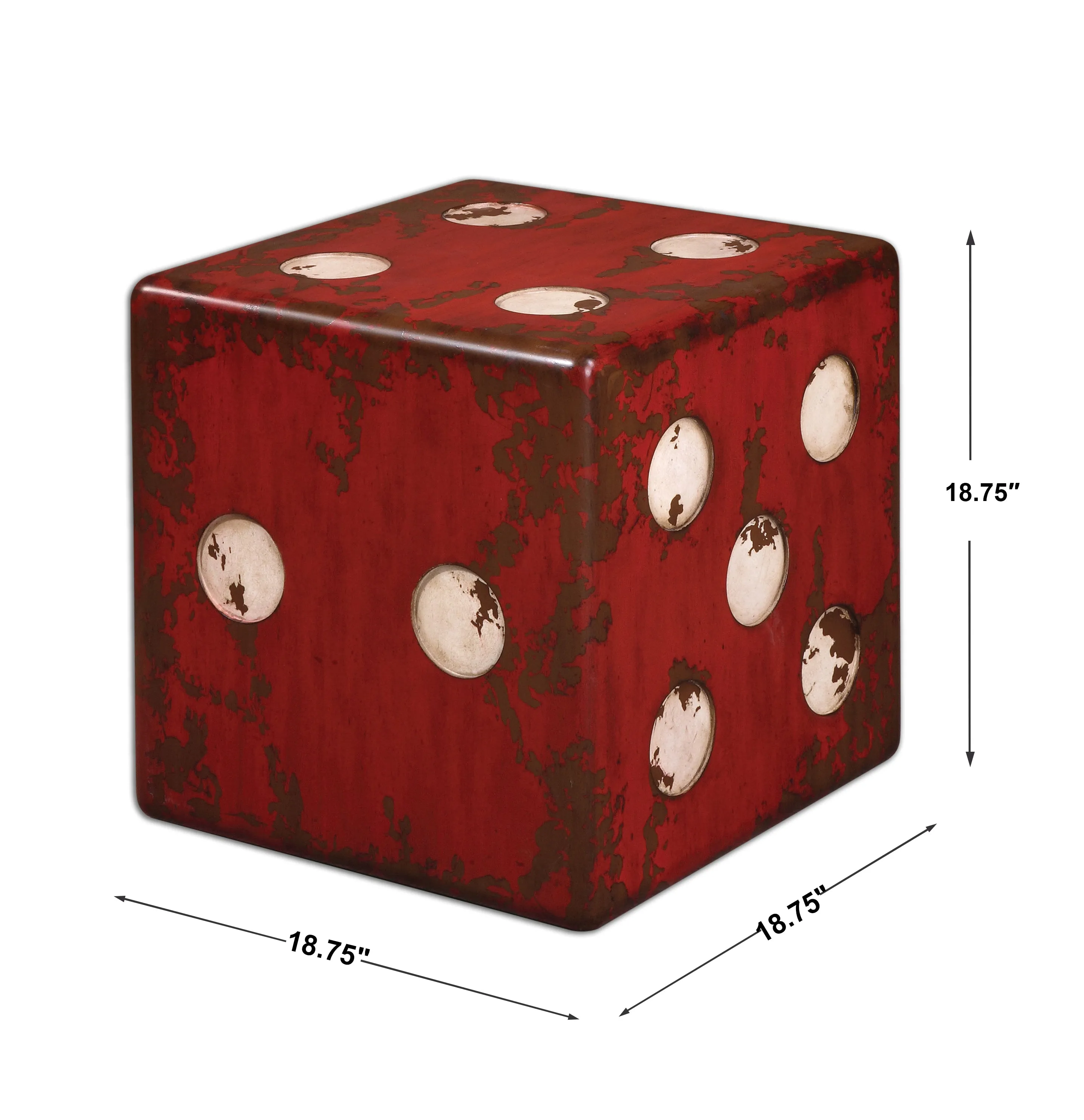 Uttermost Dice Red Accent Table