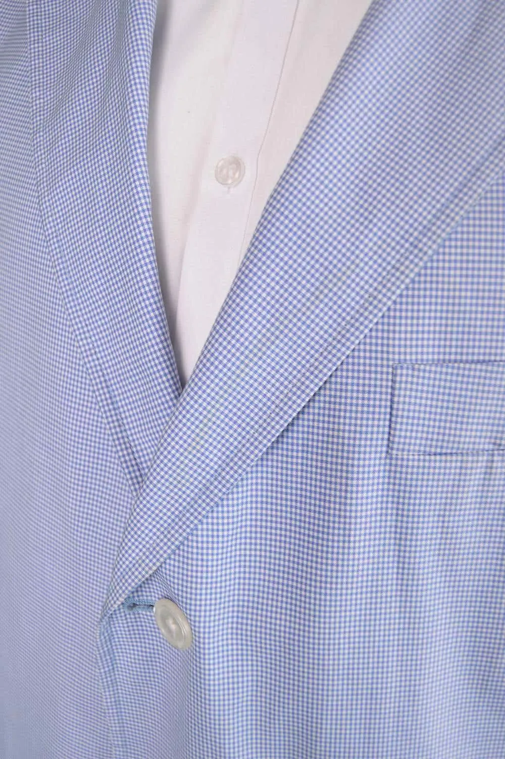 Vintage Ralph Lauren Blue & White Cotton Summer Blazer, 1990s