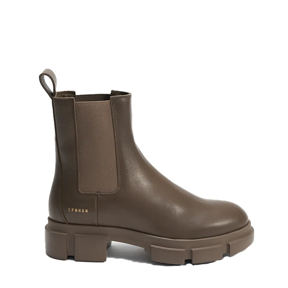 Vitello Khaki Low Chelsea Boots